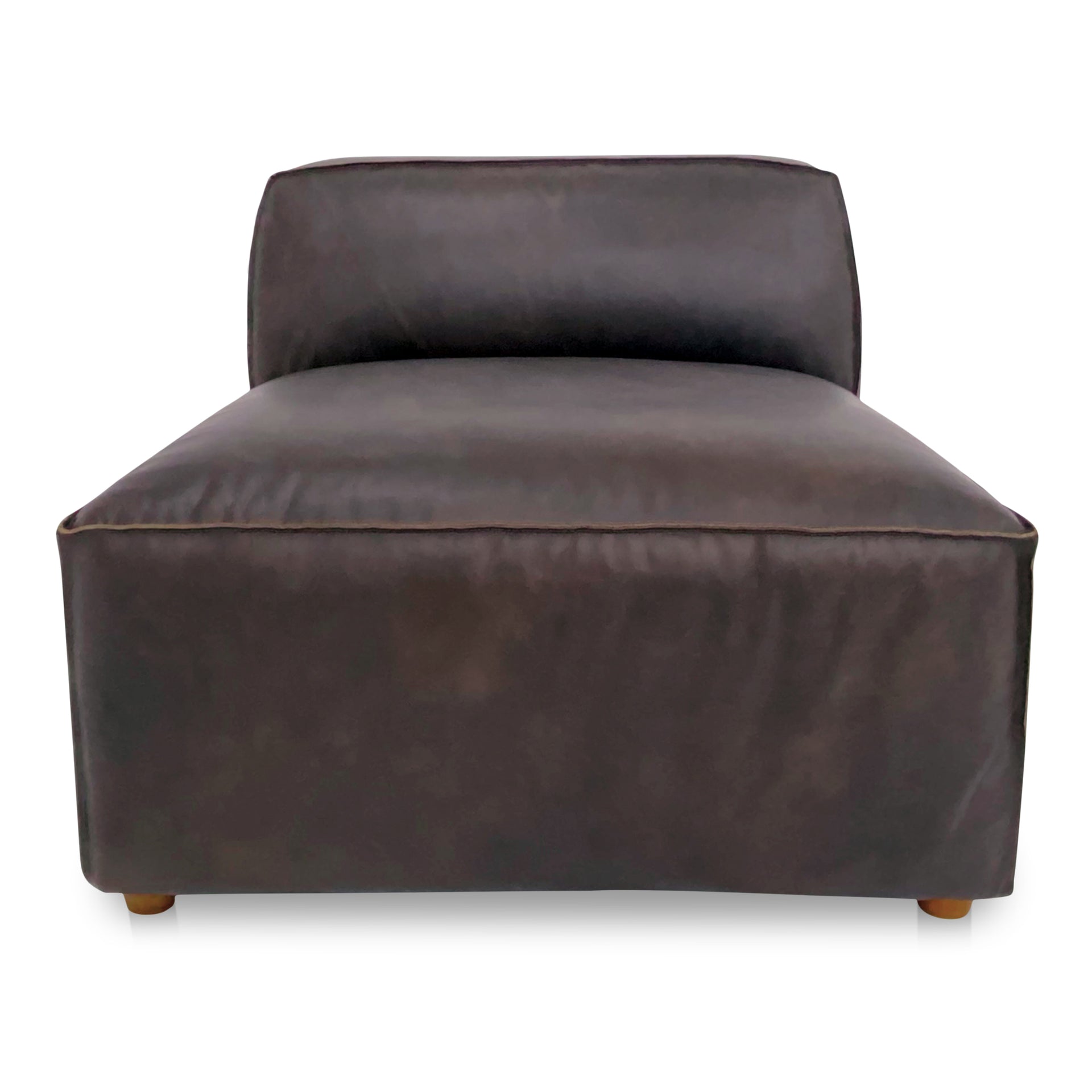 Ambrosia Slipper Chair, Full Top-Grain Leather, Espresso Brown, Feather-Filled Cushion
