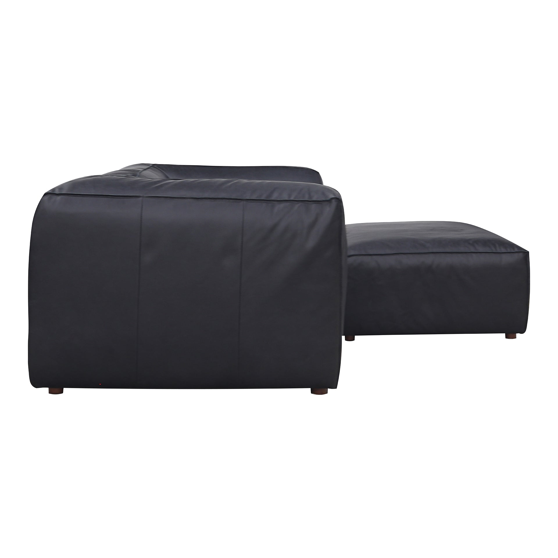 Ambrosia Nook, Scandinavian Modular Sectional, Full Top-Grain Leather Upholstery, 3 Seater, Black