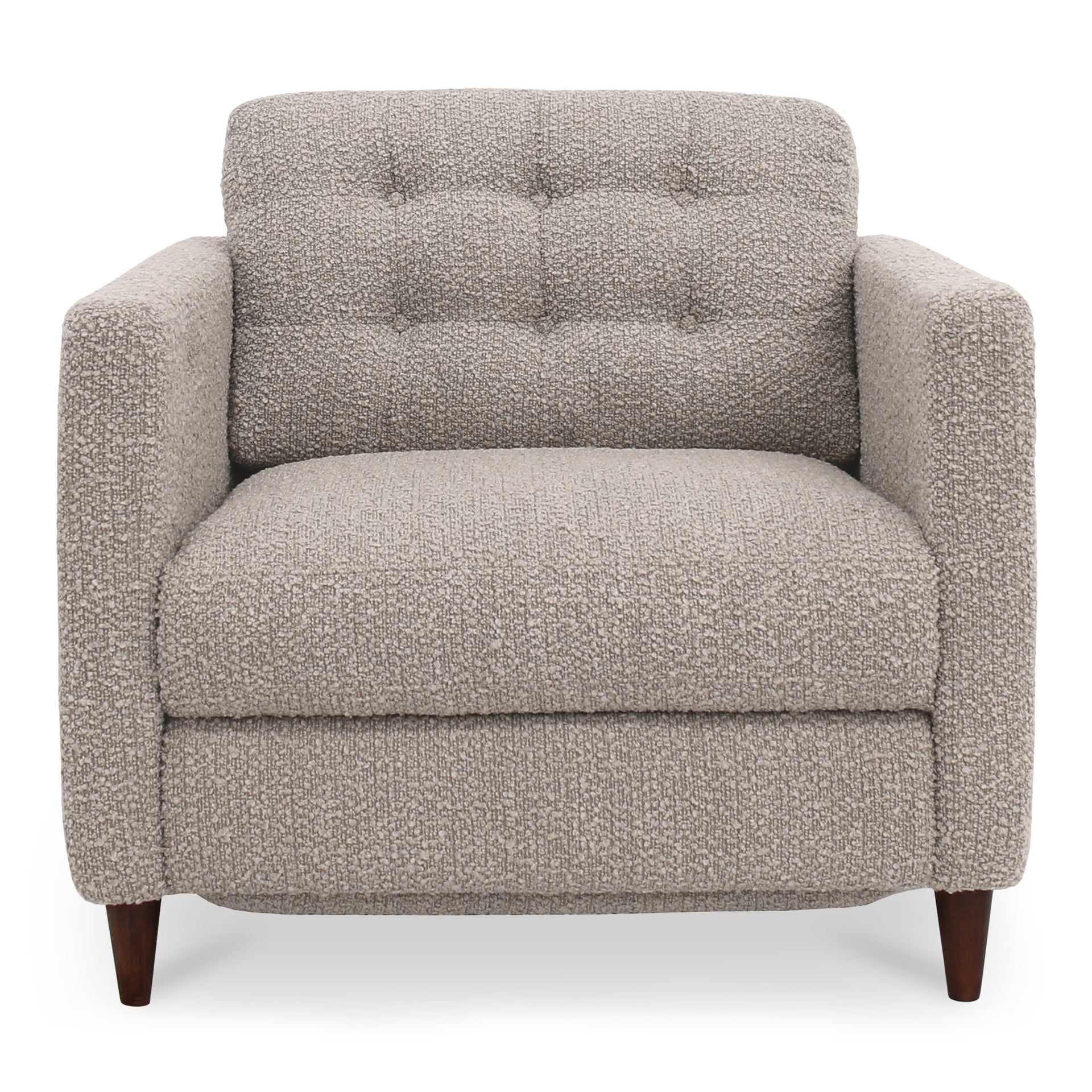 Ariadne Recliner Chair, Power Motion, Solid Wood Frame, Warm Grey Bouclé Upholstery