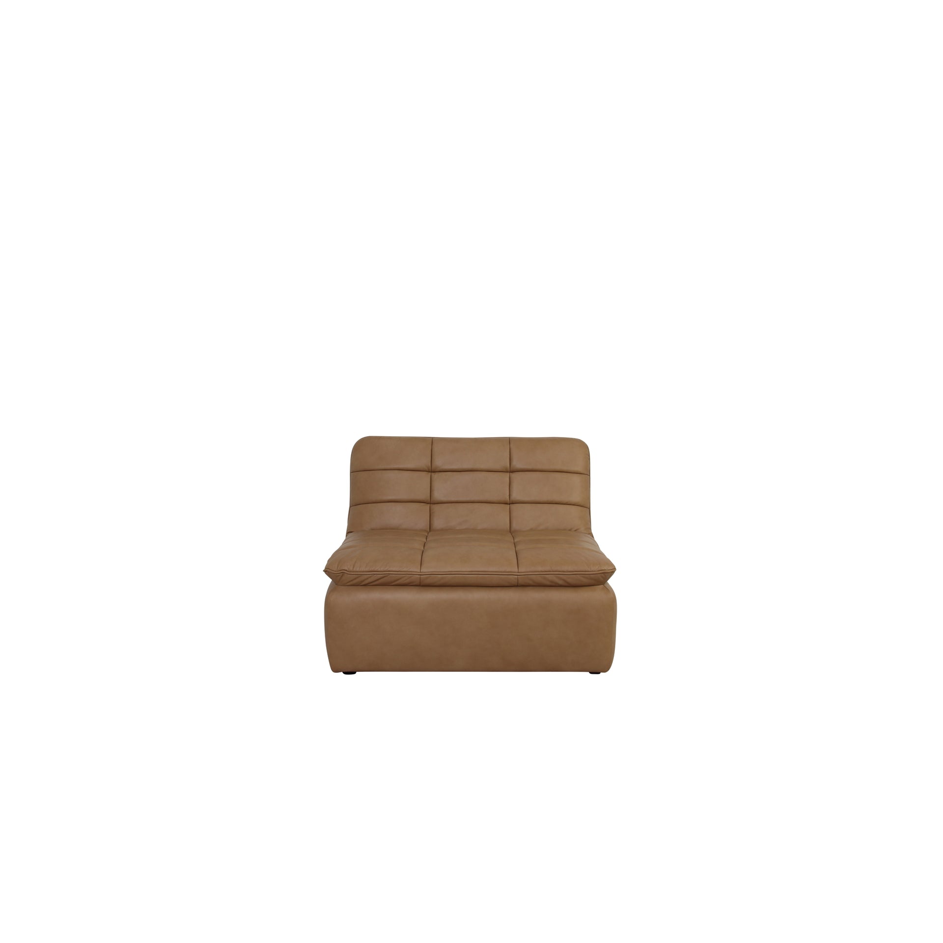Jorren Slipper Chair, Top-Grain Leather Upholstery with Feather-Fiber Cushion, Tan