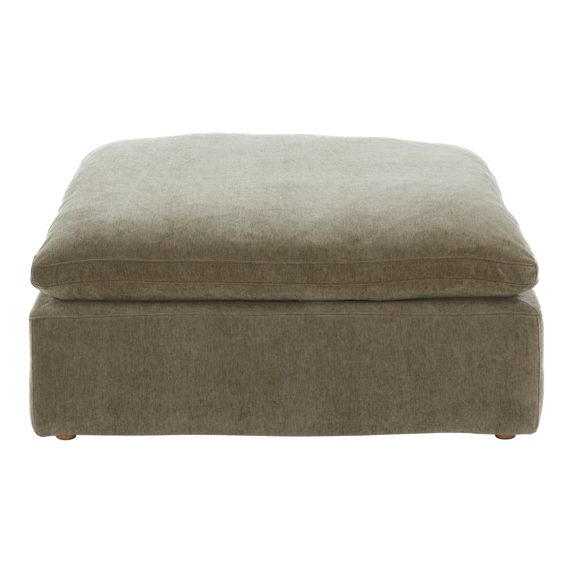 Rigel, Ottoman, Polyester Resist Performance Fabric, Feather-Blend Cushioning, Desert Sage