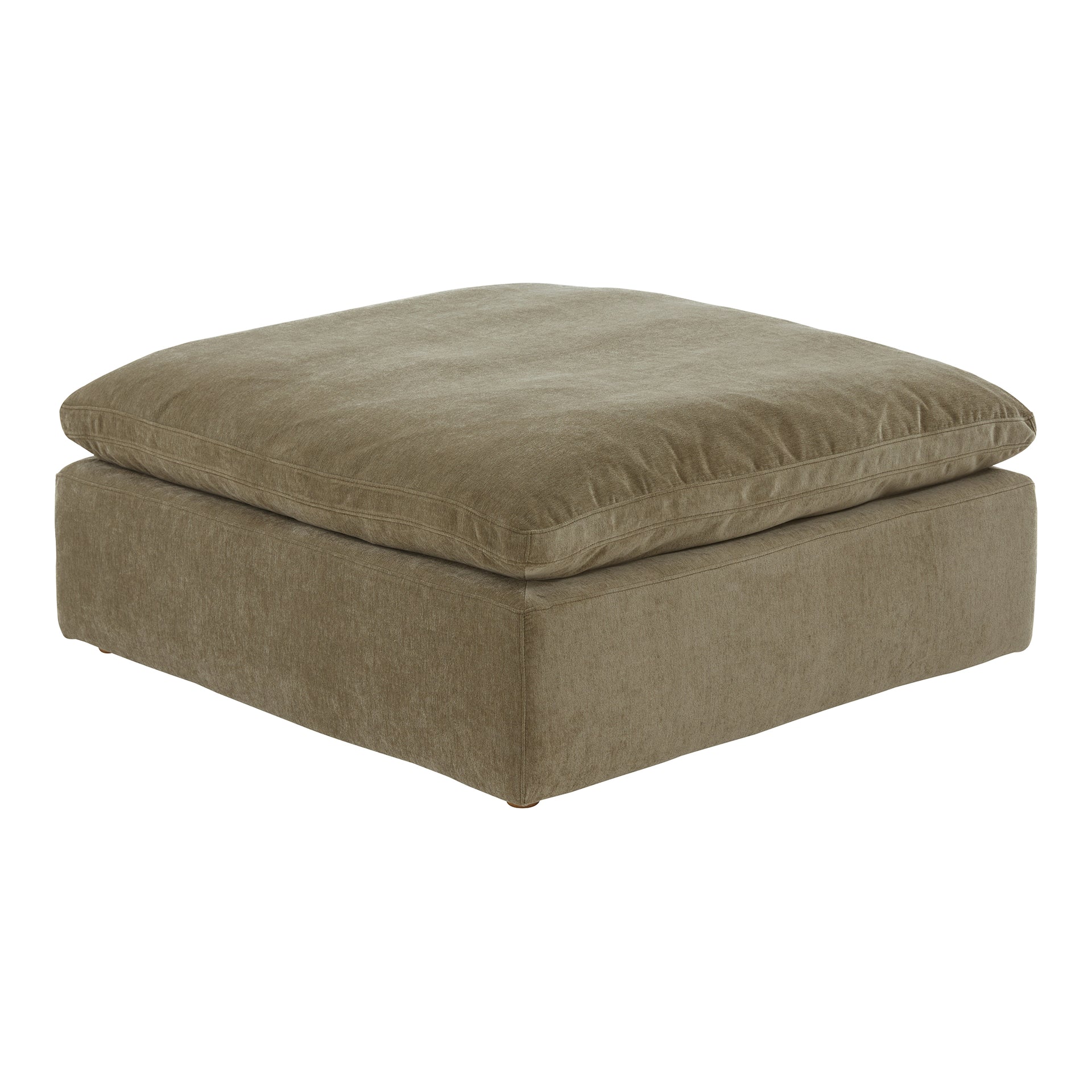 Rigel, Ottoman, Polyester Resist Performance Fabric, Feather-Blend Cushioning, Desert Sage