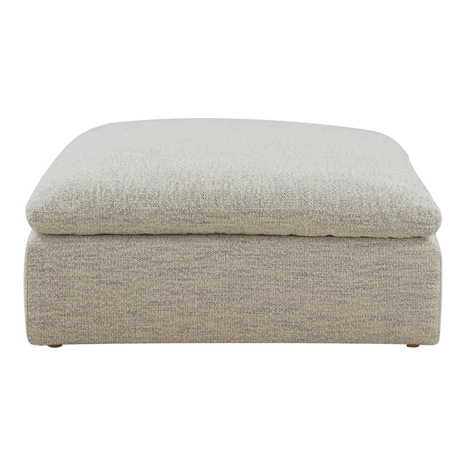 Rigel, Ottoman, Polyester NeverFear Fabric, Feather-Blend Cushioning, Coastside Sand