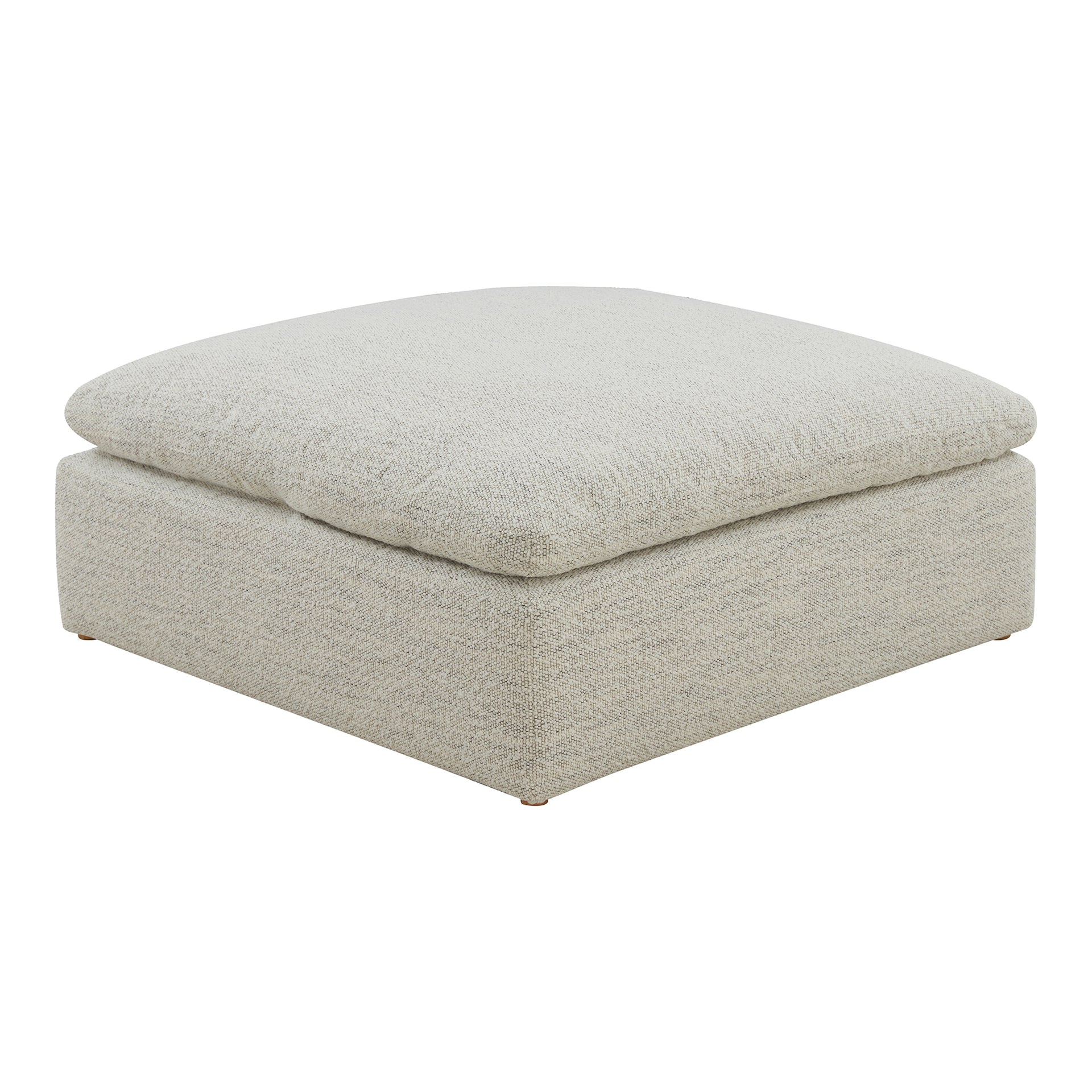 Rigel, Ottoman, Polyester NeverFear Fabric, Feather-Blend Cushioning, Coastside Sand