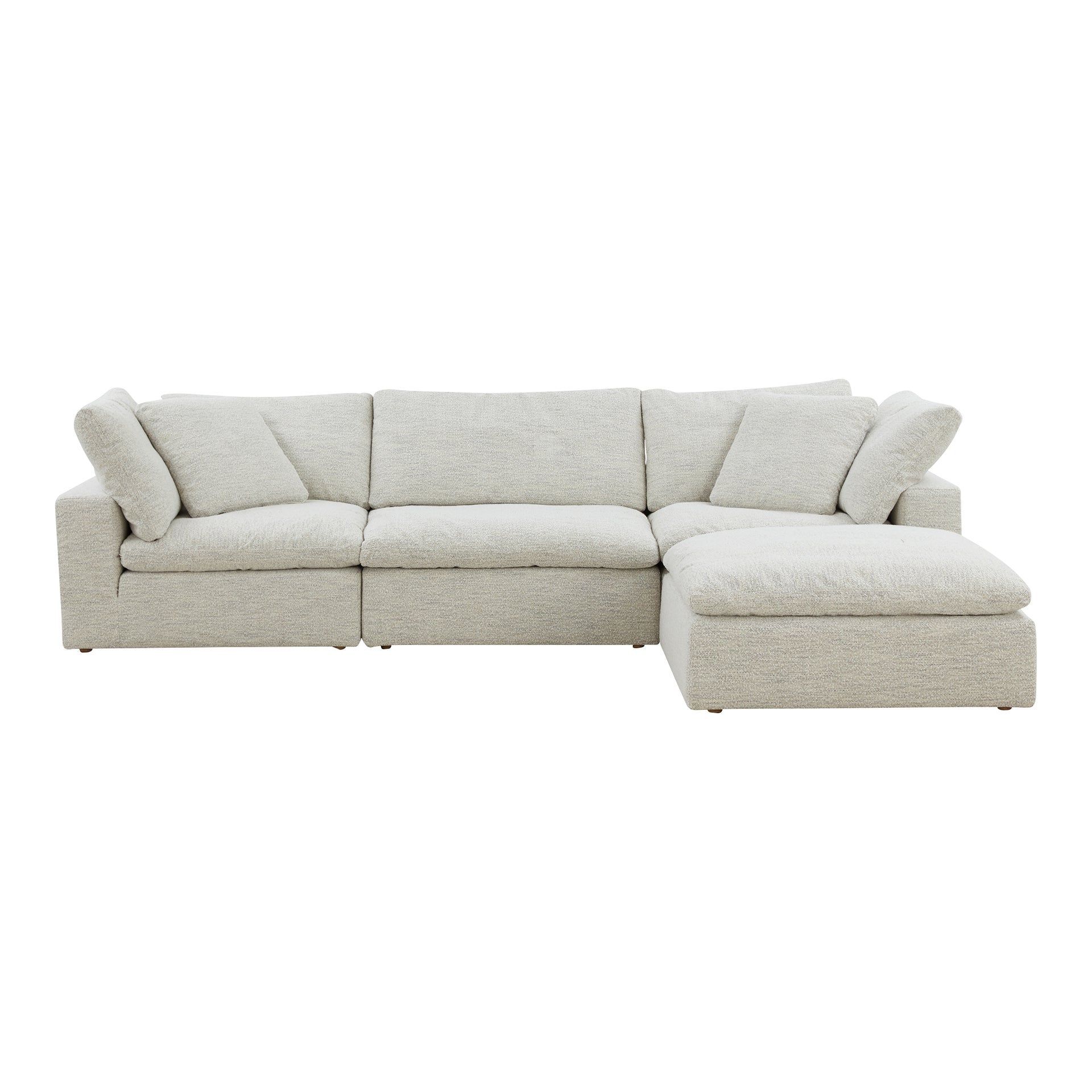 Rigel Lounge, Scandinavian Modular Sectional, Performance Technology Fabric Upholstery, 4 Seater, Coastside Sand