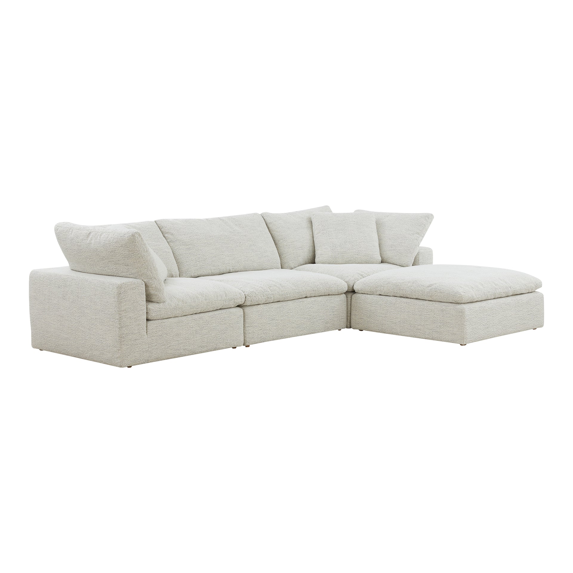 Rigel Lounge, Scandinavian Modular Sectional, Performance Technology Fabric Upholstery, 4 Seater, Coastside Sand