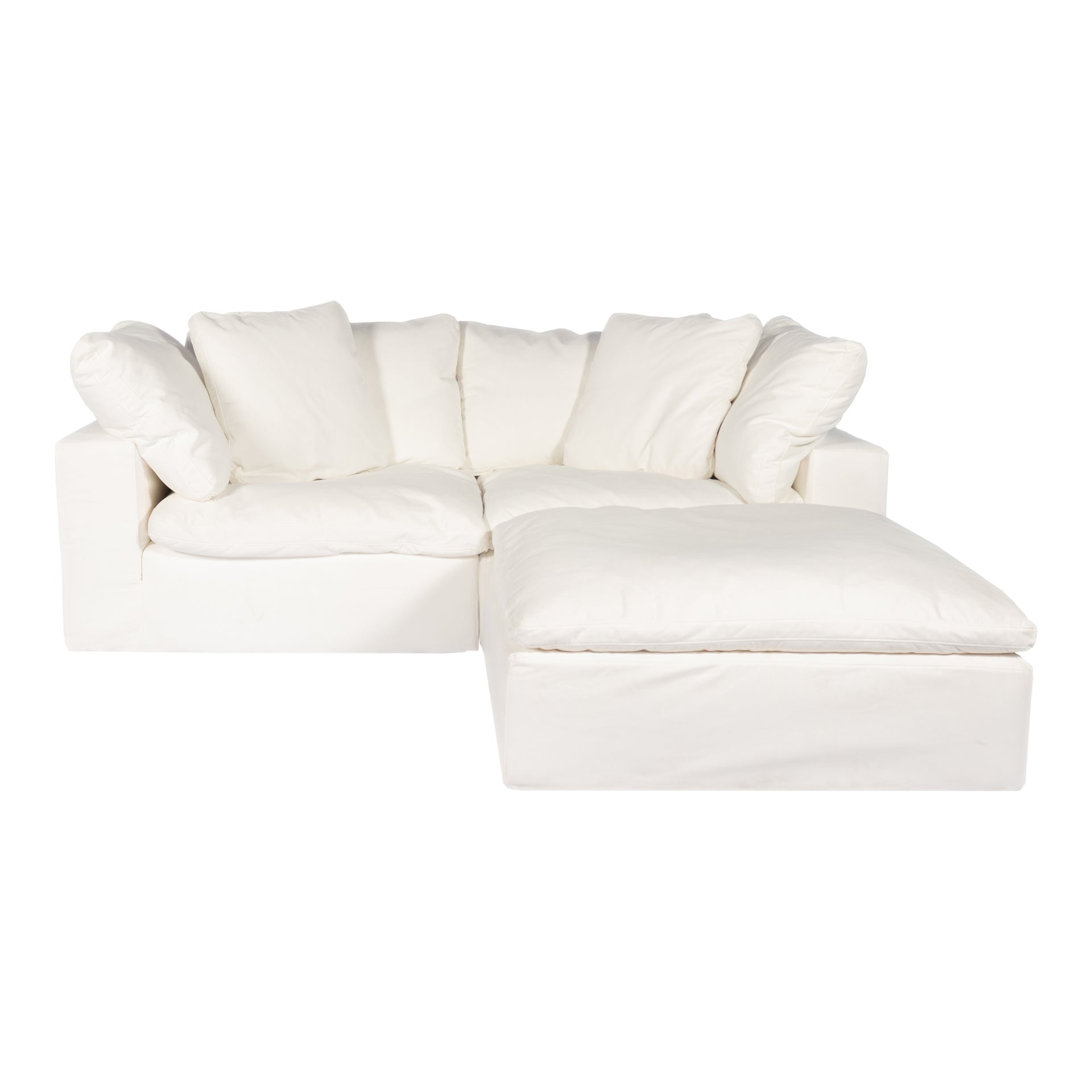 Rigel Nook, Scandinavian Modular Sectional, Livesmart Stain Resistant Fabric Upholstery, 3 Seater, White