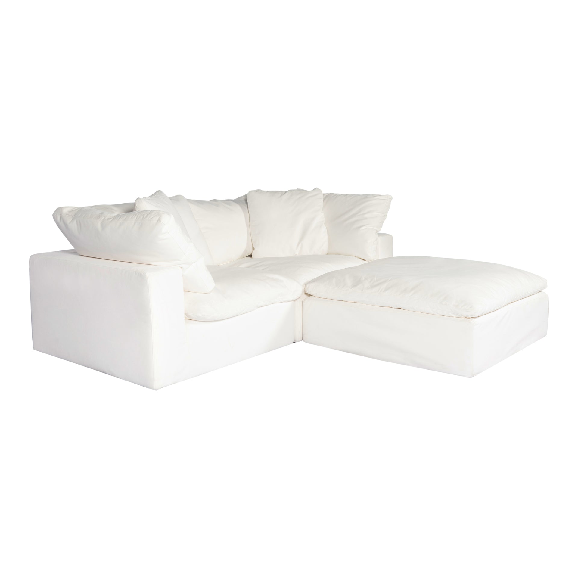 Rigel Nook, Scandinavian Modular Sectional, Livesmart Stain Resistant Fabric Upholstery, 3 Seater, White