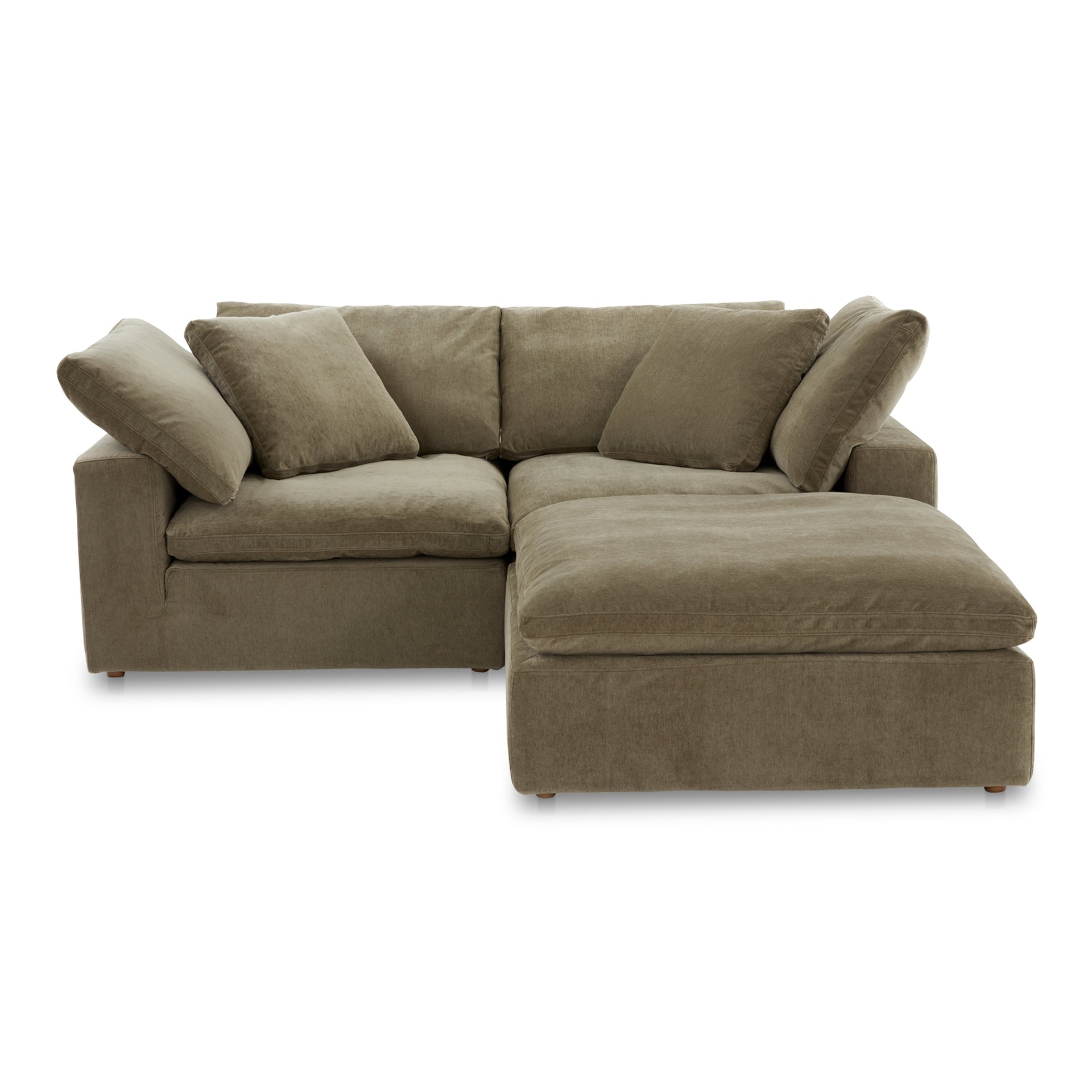 Rigel Nook, Scandinavian Modular Sectional, Resist Performance Fabric Upholstery, 3 Seater, Desert Sage