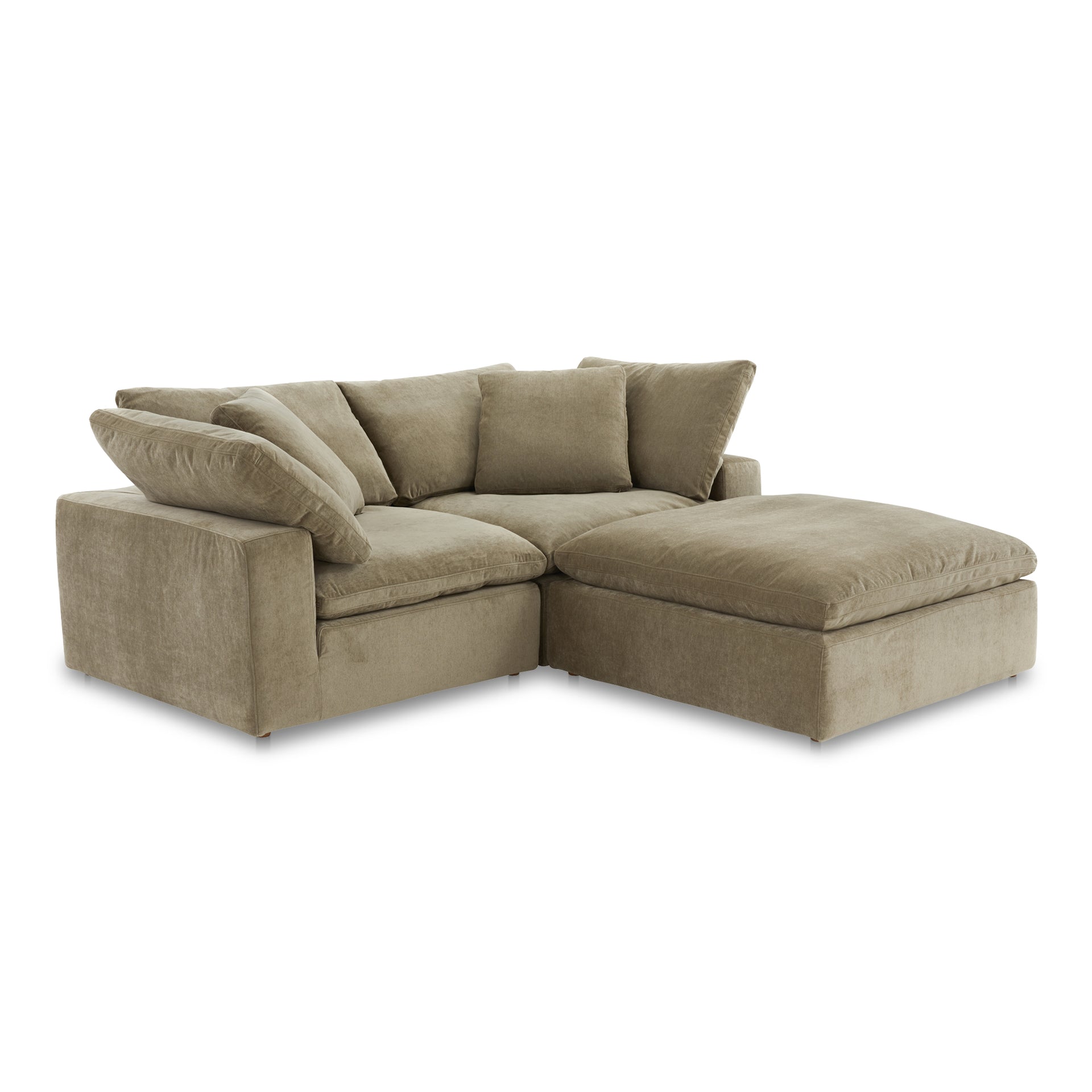 Rigel Nook, Scandinavian Modular Sectional, Resist Performance Fabric Upholstery, 3 Seater, Desert Sage