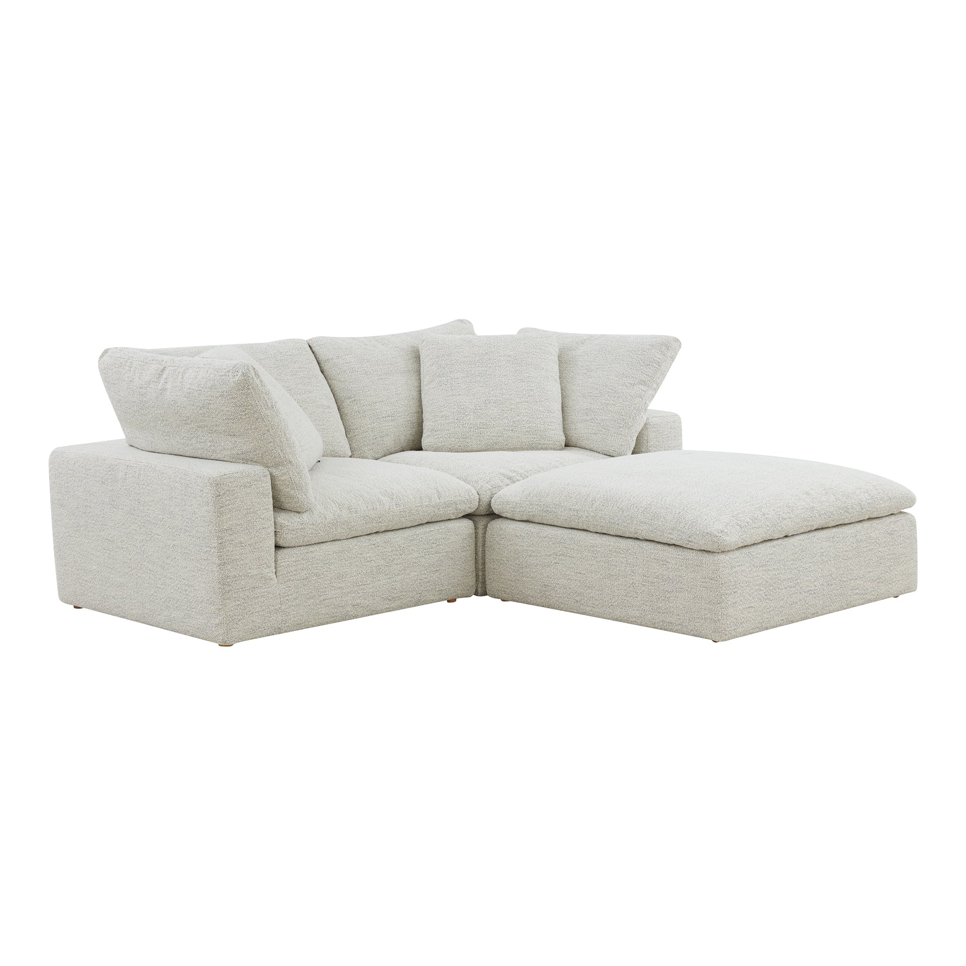 Rigel Nook, Scandinavian Modular Sectional, Performance Technology Fabric Upholstery, 3 Seater, Coastside Sand