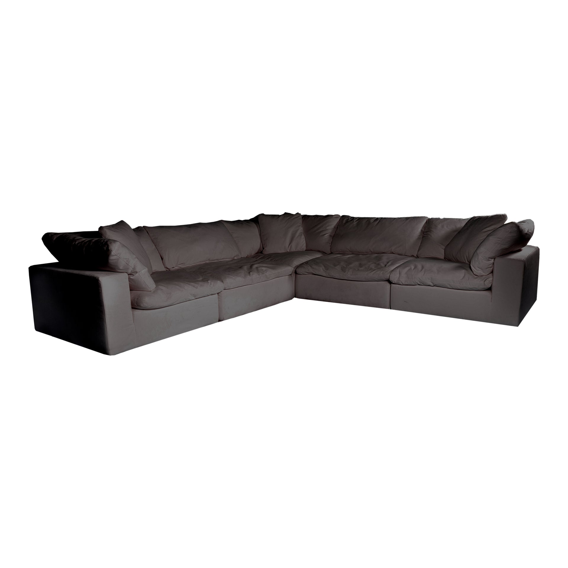 Rigel Classic L, Scandinavian Modular Sectional, Livesmart Stain Resistant Fabric Upholstery, 5 Seater, Grey
