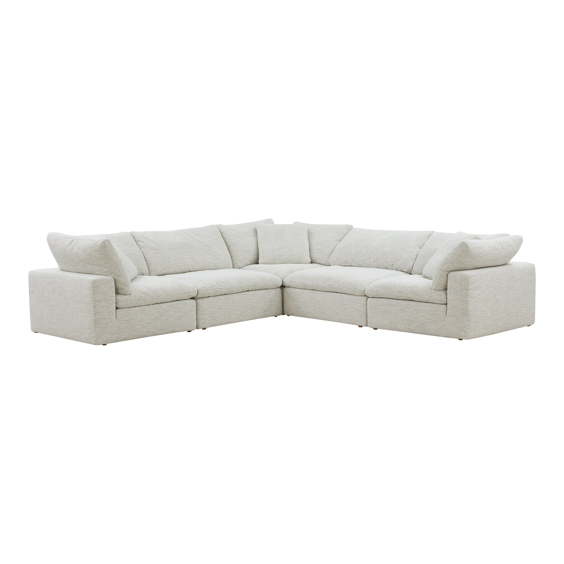 Rigel Classic L, Scandinavian Modular Sectional, Performance Technology Fabric Upholstery, 5 Seater, Coastside Sand