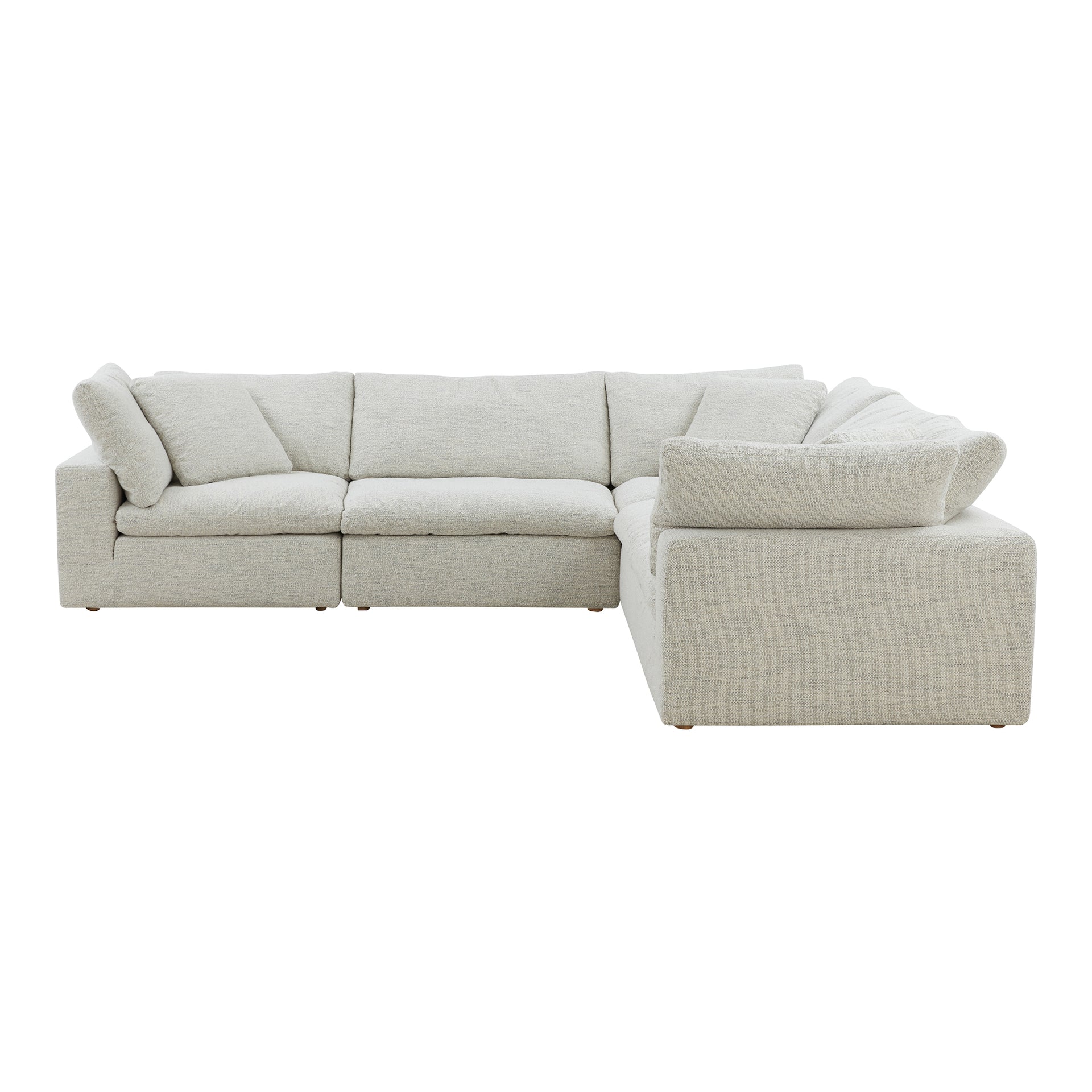 Rigel Classic L, Scandinavian Modular Sectional, Performance Technology Fabric Upholstery, 5 Seater, Coastside Sand