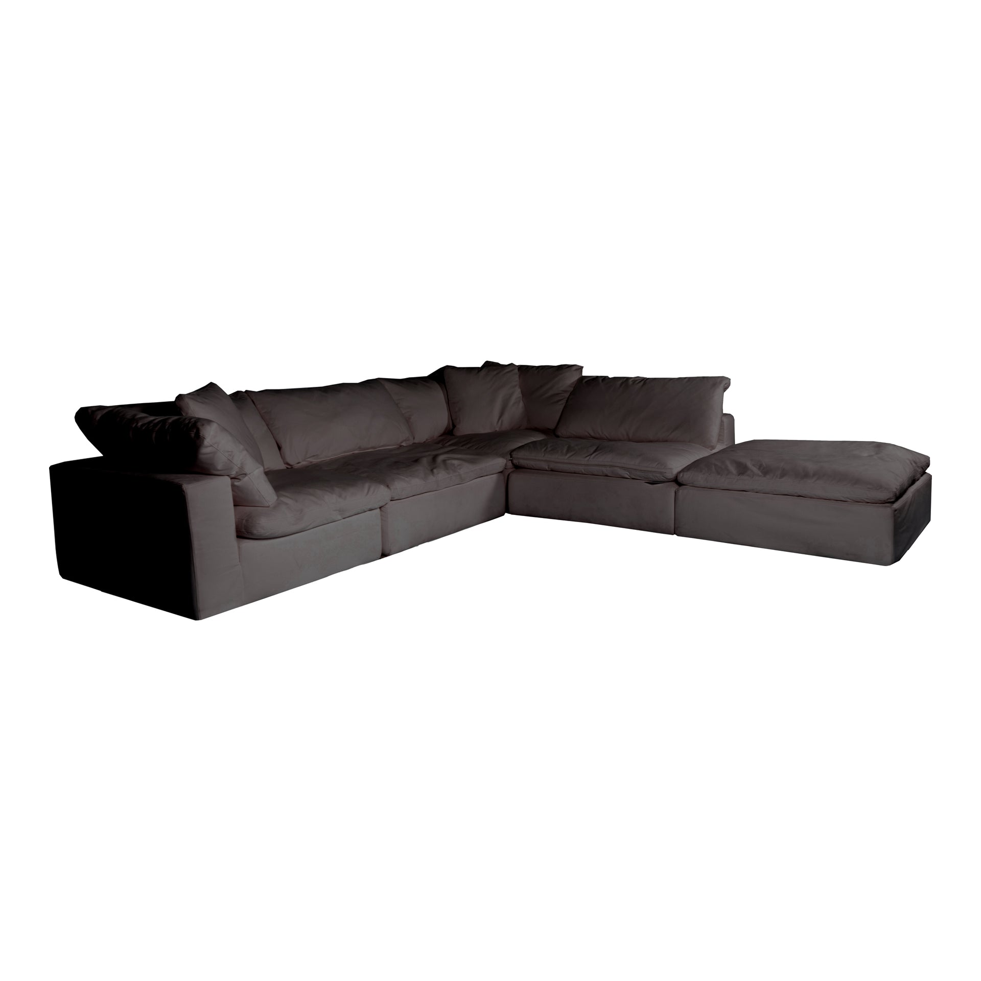 Rigel Dream, Scandinavian Modular Sectional, Livesmart Stain Resistant Fabric Upholstery, 5 Seater, Grey