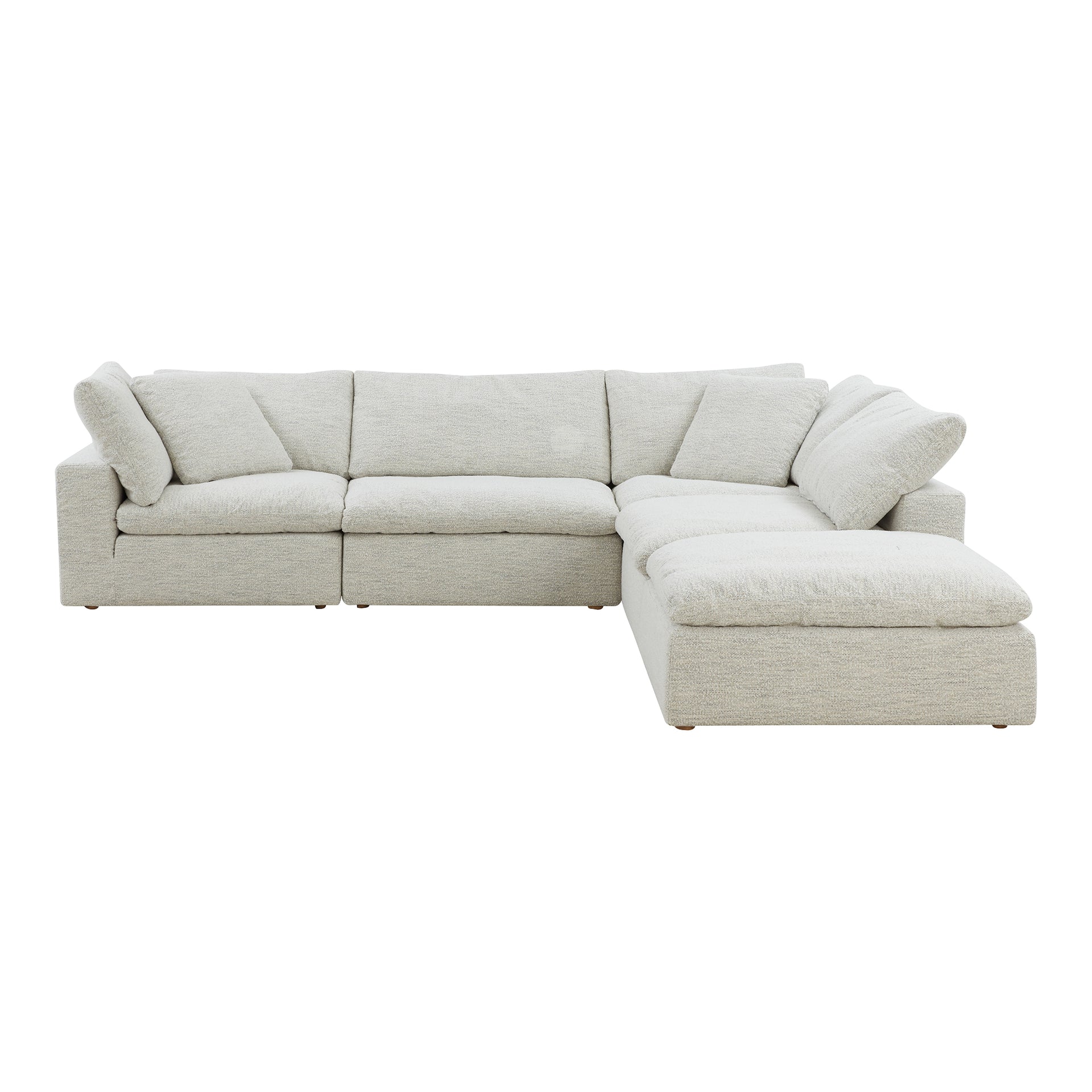 Rigel Dream, Scandinavian Modular Sectional, Performance Technology Fabric Upholstery, 5 Seater, Coastside Sand