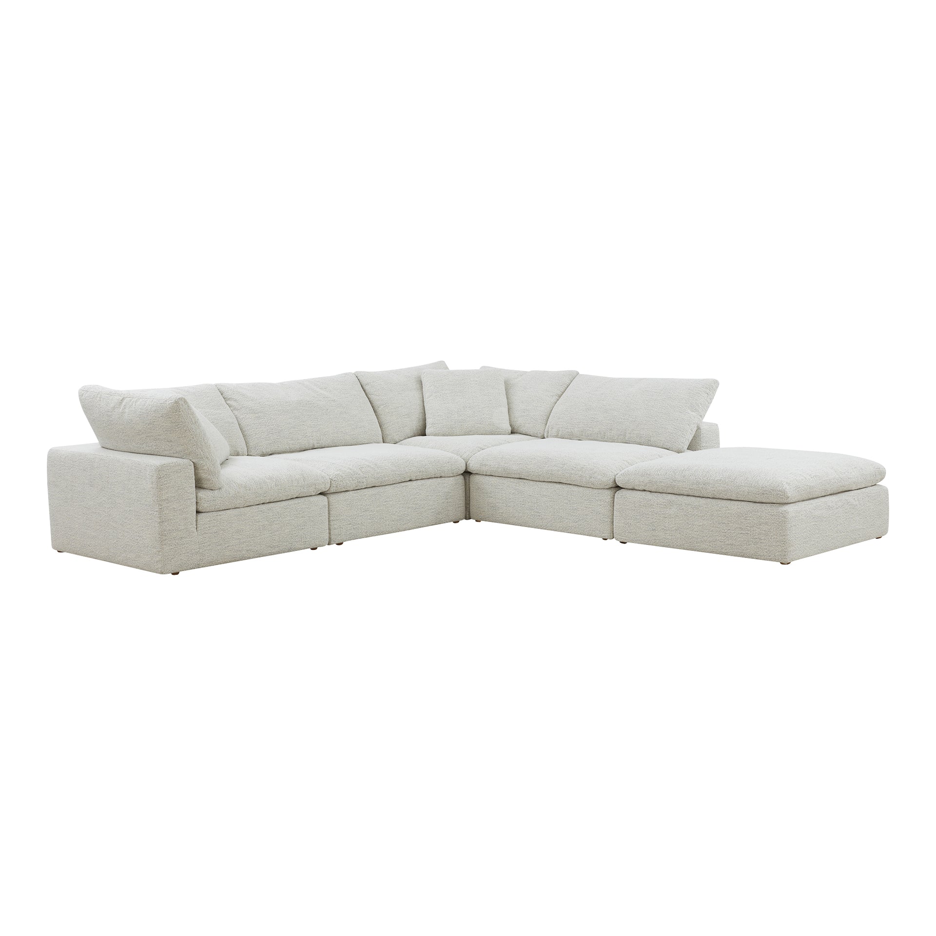 Rigel Dream, Scandinavian Modular Sectional, Performance Technology Fabric Upholstery, 5 Seater, Coastside Sand