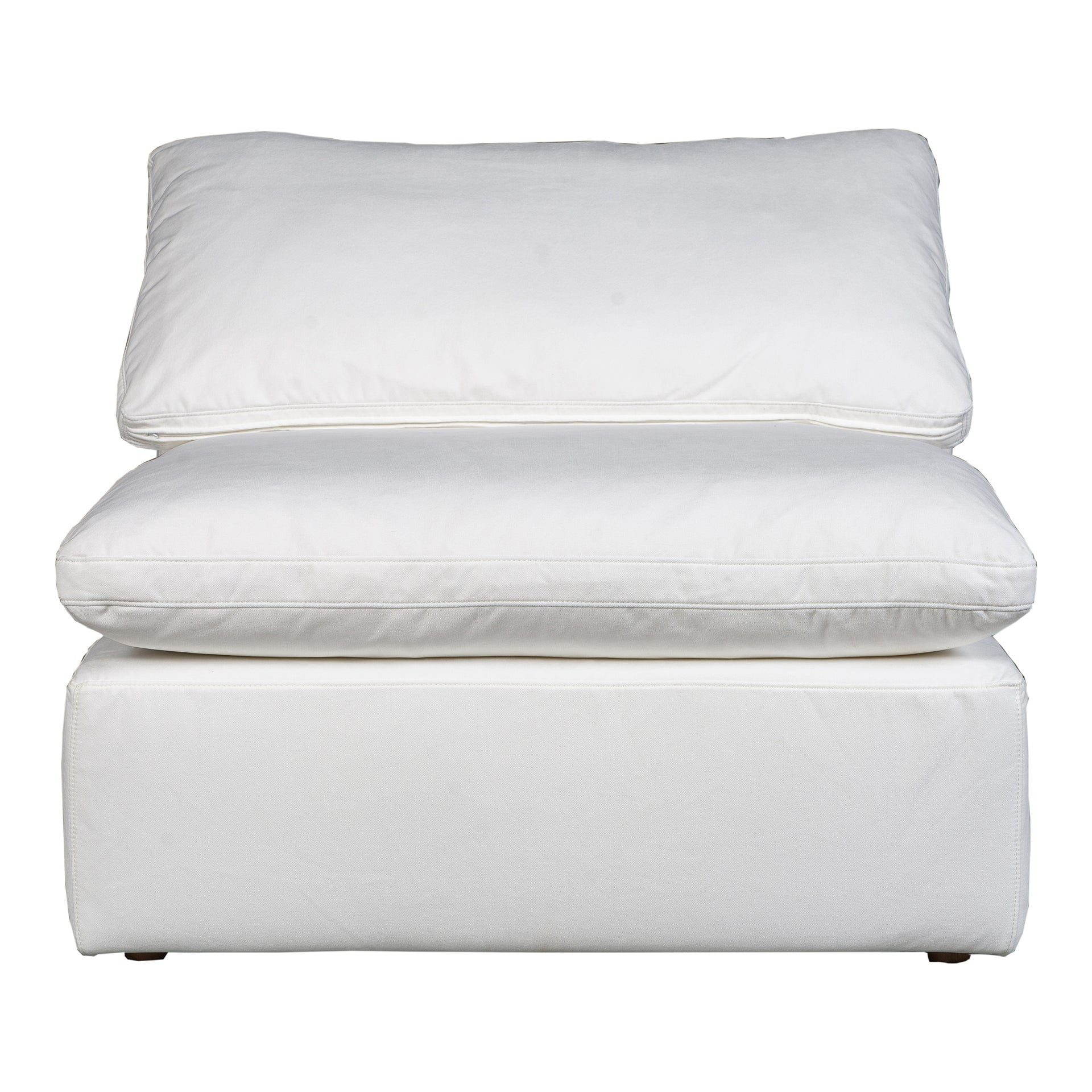 Jeremy, Slipper Chair Livesmart Stain Resistant Fabric Wood and Plywood Frame, Cream White