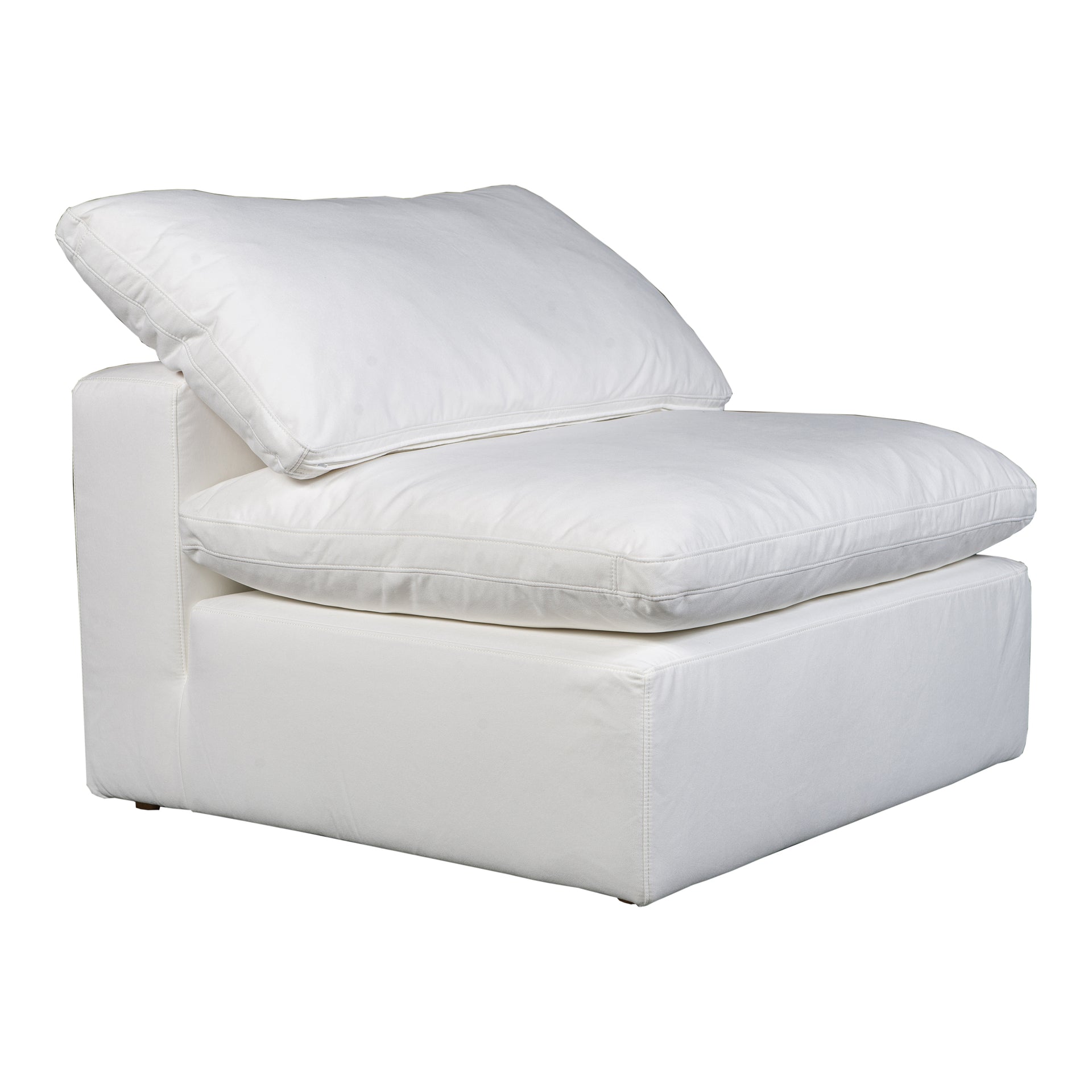 Jeremy, Slipper Chair Livesmart Stain Resistant Fabric Wood and Plywood Frame, Cream White