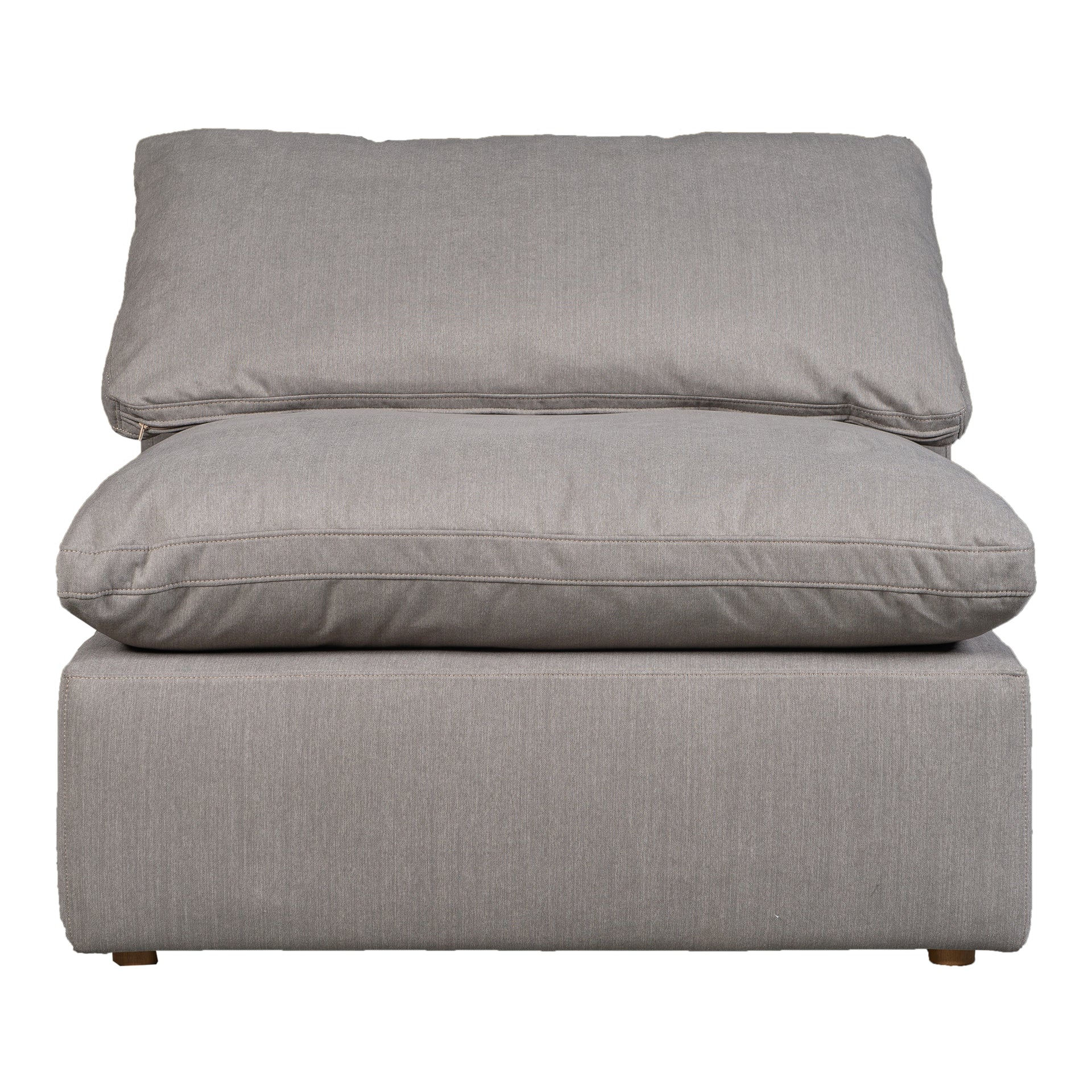 Jeremy, Slipper Chair Livesmart Stain Resistant Fabric Wood and Plywood Frame, Light Grey