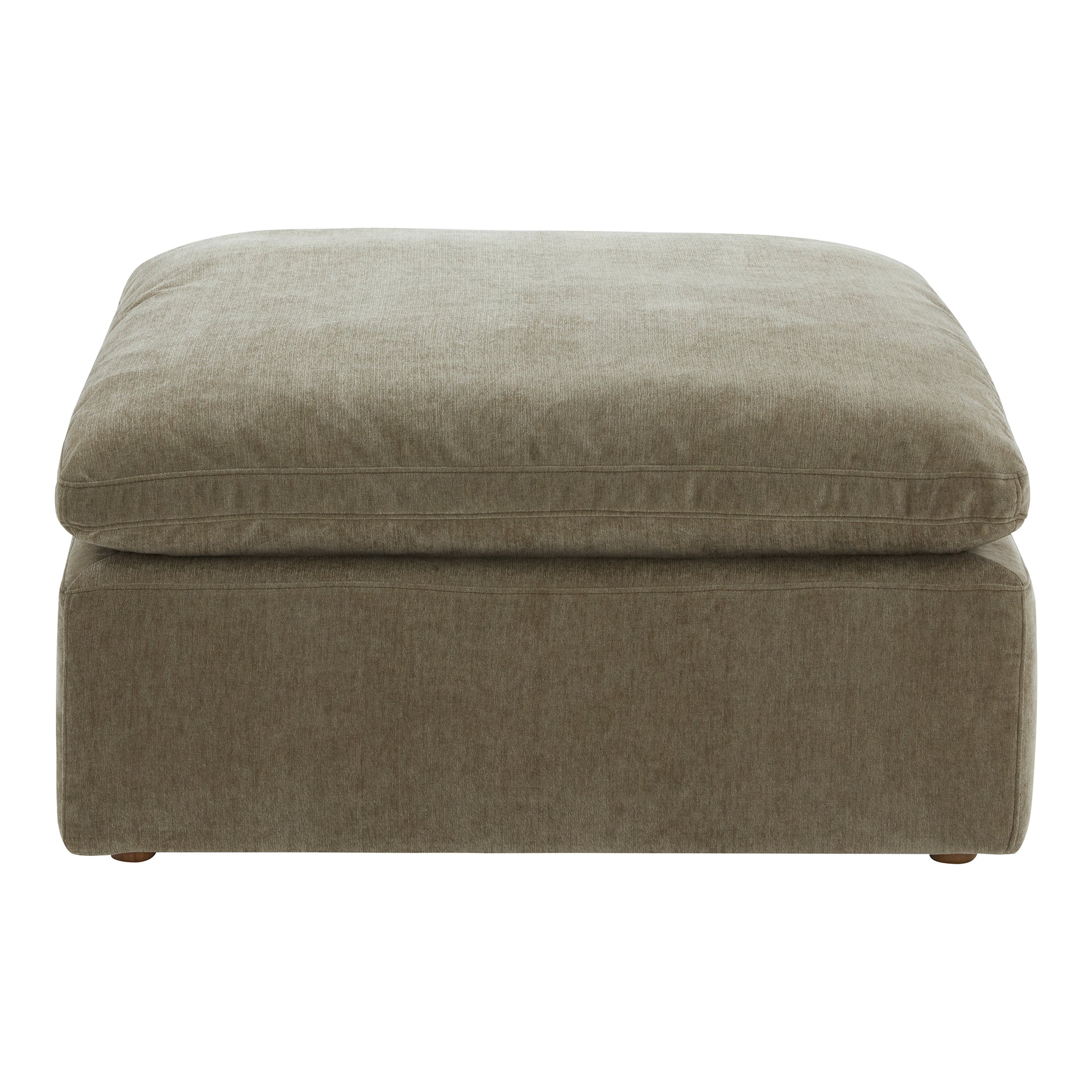 Jeremy, Ottoman, Polyester Resist Performance Fabric, Feather-Blend Cushioning, Desert Sage