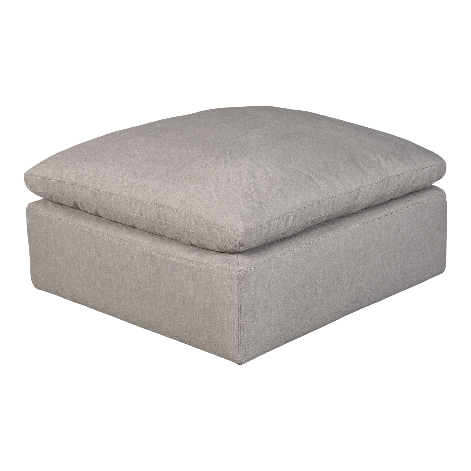 Jeremy, Ottoman,Polyester Livesmart Stain Resistant Fabric, Feather-Blend Cushioning, Light Grey