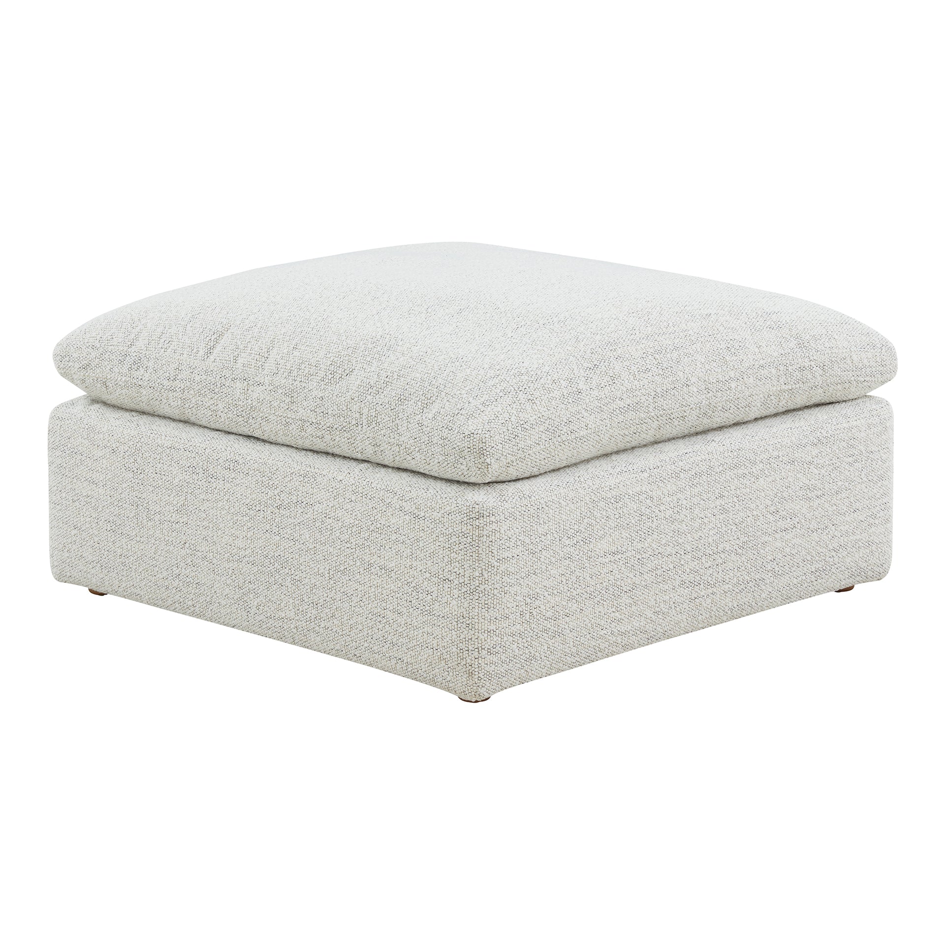Jeremy, Ottoman, Polyester NeverFear Stain Resistant Fabric, Feather-Blend Cushioning, Coastside Sand