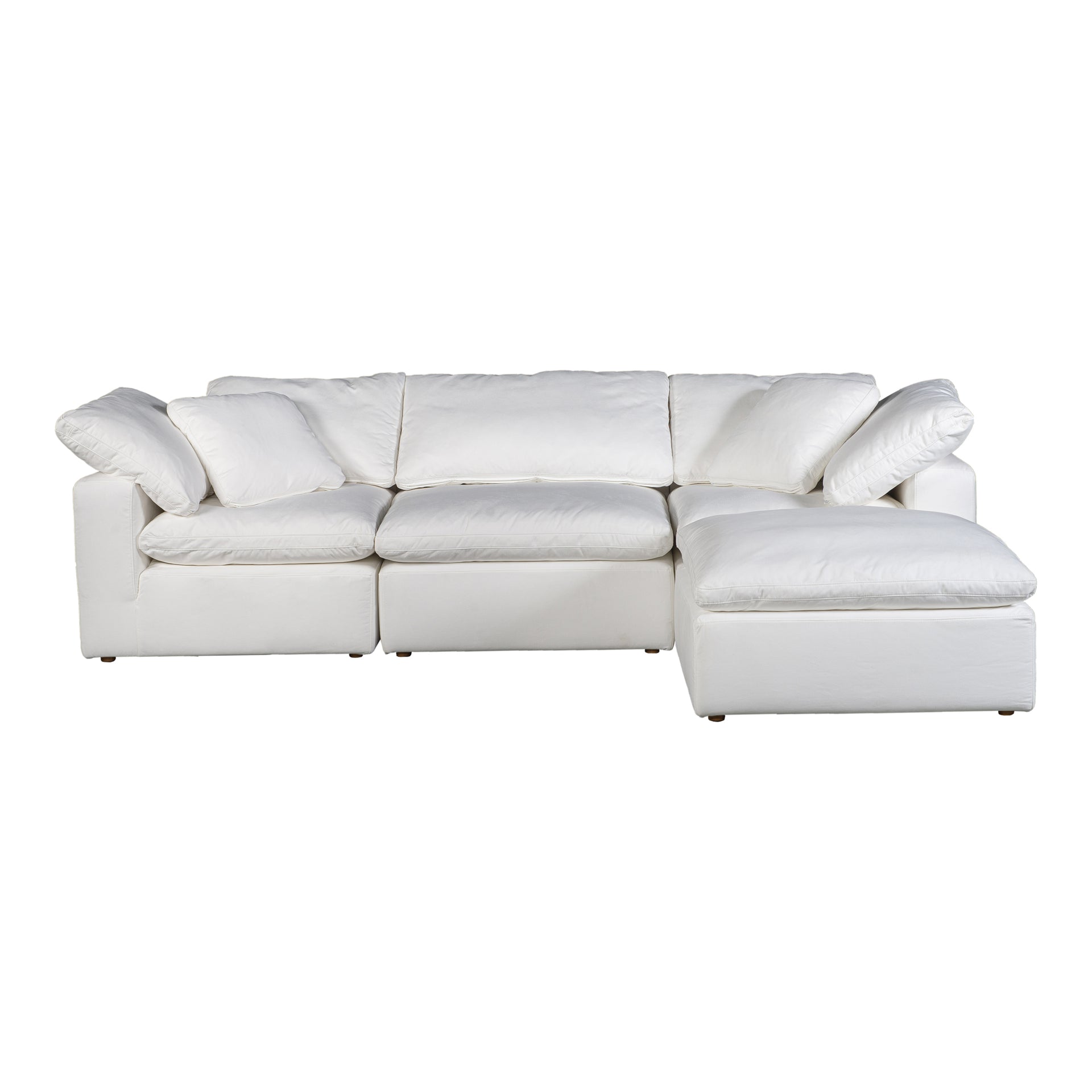 Jeremy Condo Lounge Sectional, Stain-Resistant LiveSmart Fabric, 4 Seater, White
