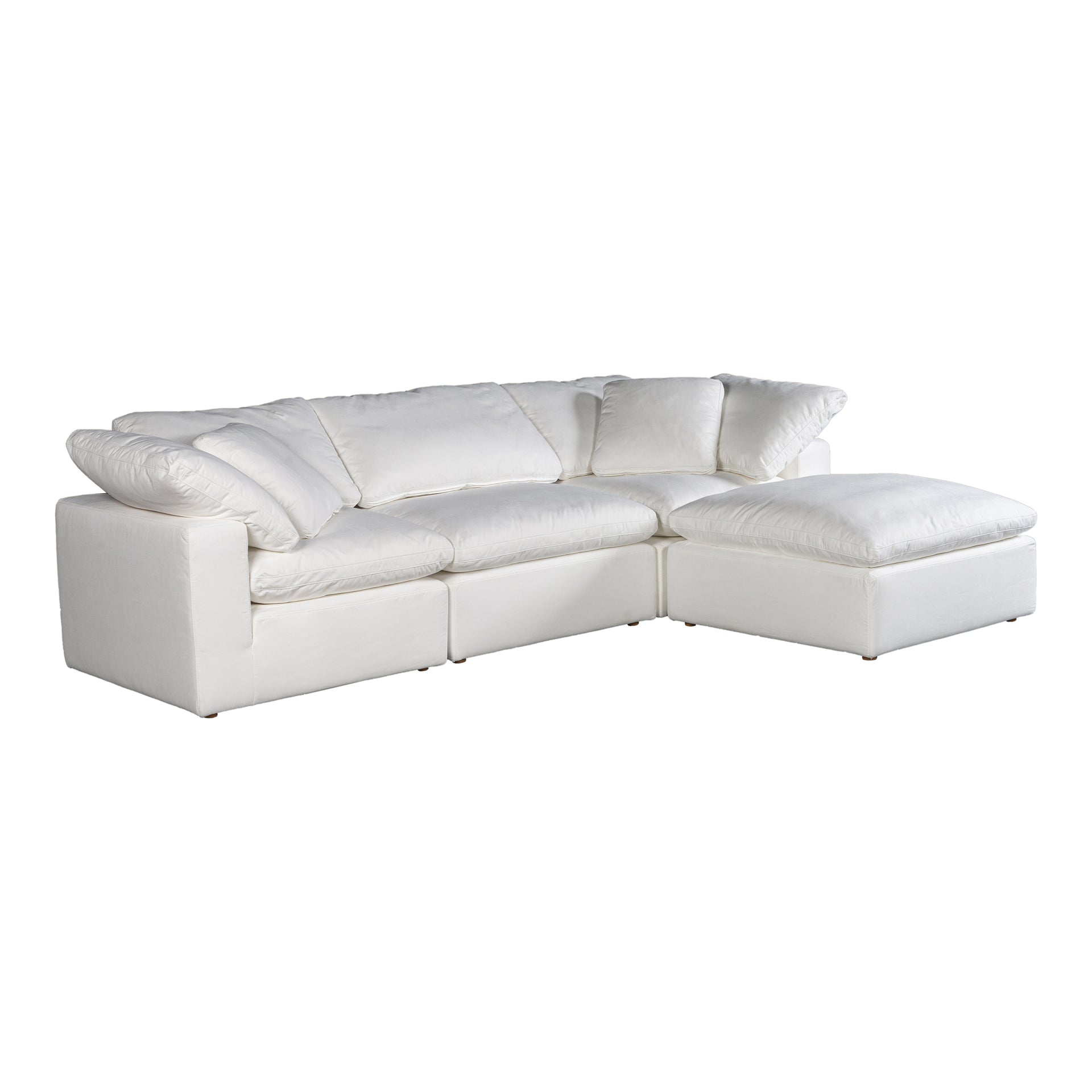 Jeremy Condo Lounge Sectional, Stain-Resistant LiveSmart Fabric, 4 Seater, White