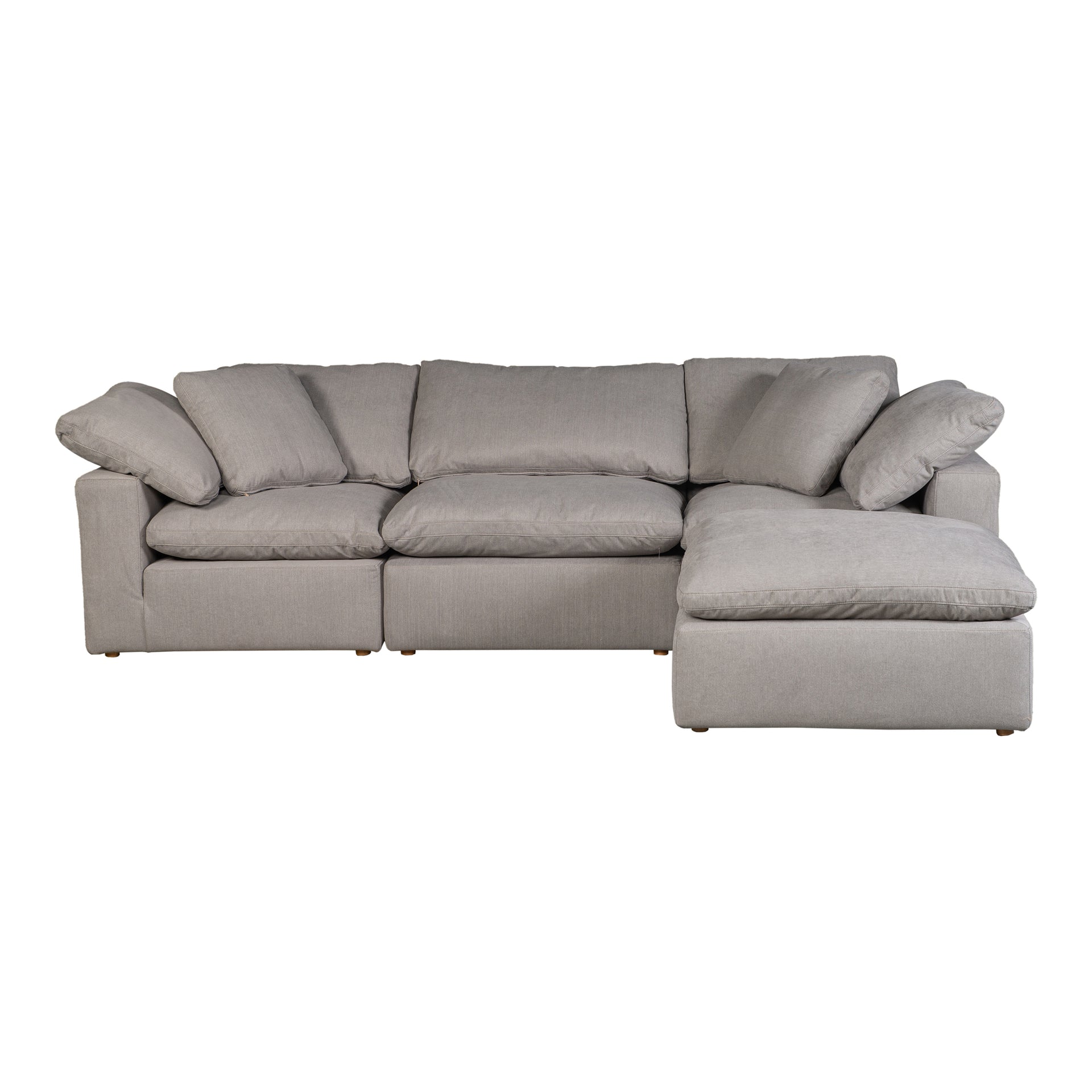 Jeremy Condo Lounge Sectional, Stain-Resistant LiveSmart Fabric, 4 Seater, Grey