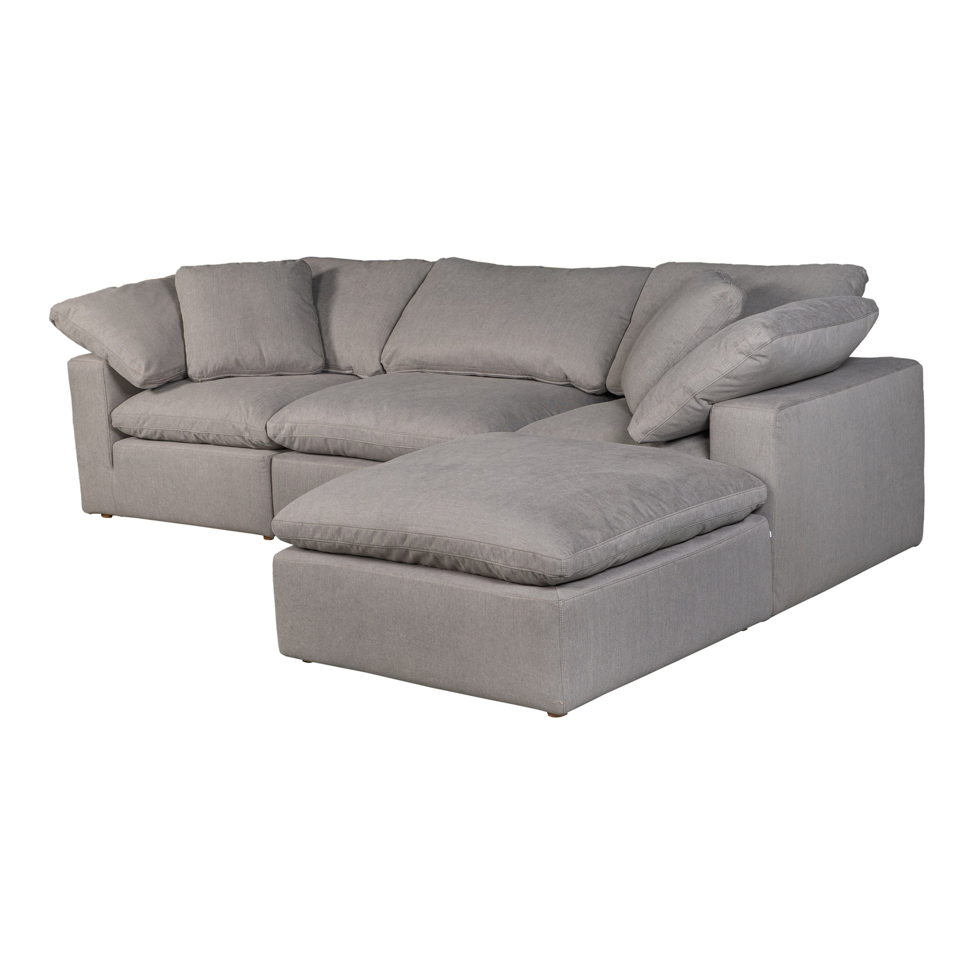Jeremy Condo Lounge Sectional, Stain-Resistant LiveSmart Fabric, 4 Seater, Grey