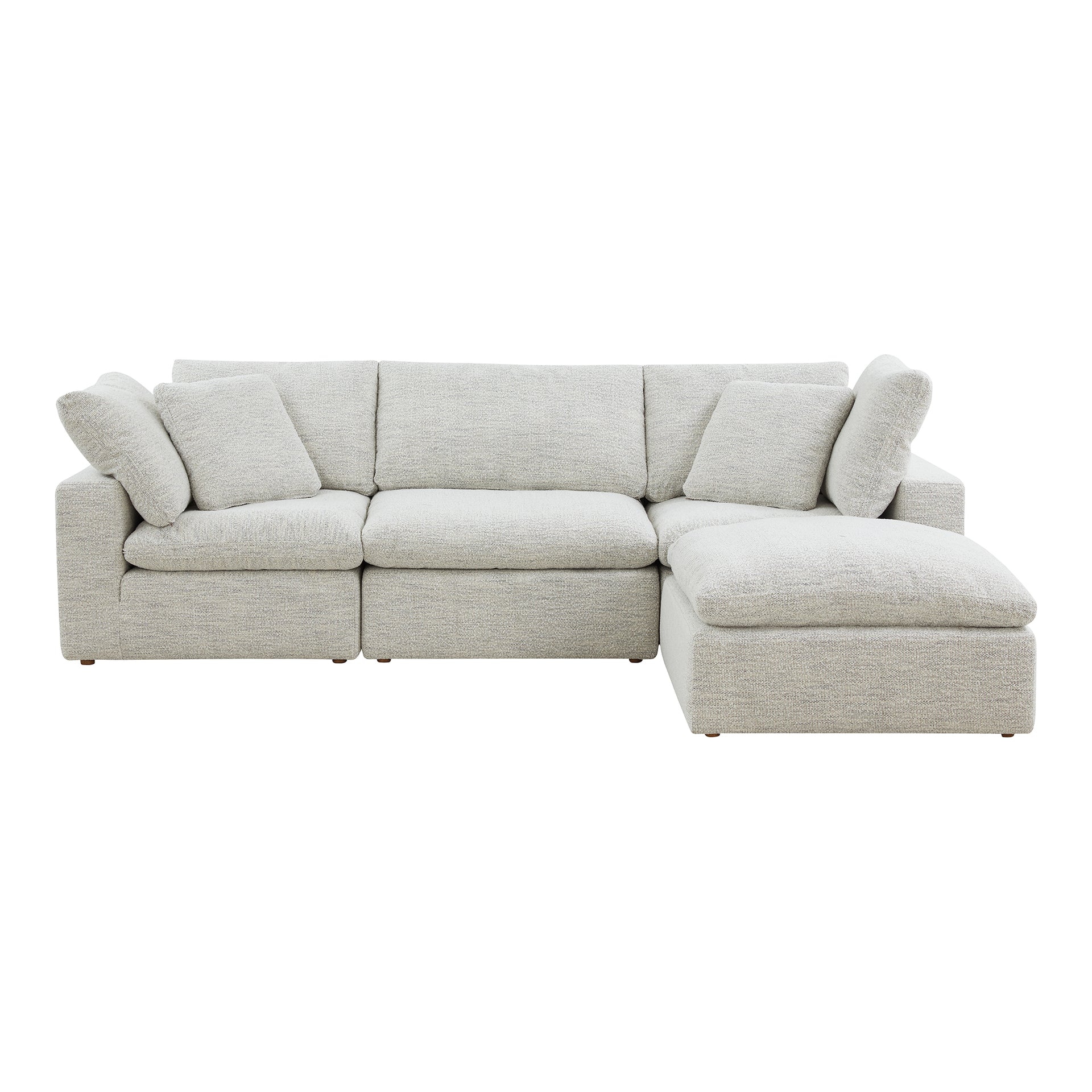 Jeremy Condo Lounge Sectional, Stain-Resistant NeverFear Fabric, 4 Seater, Coastside Sand