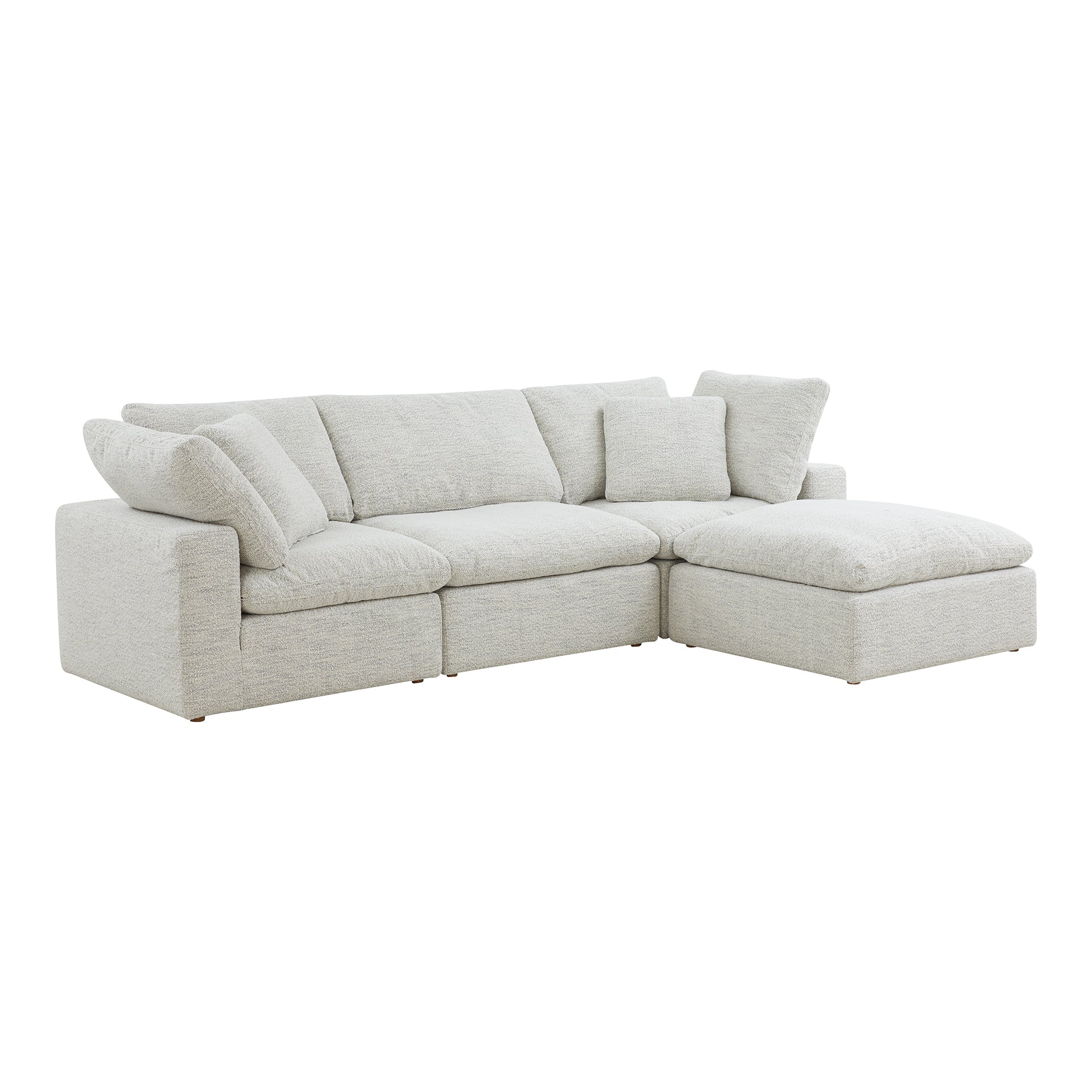 Jeremy Condo Lounge Sectional, Stain-Resistant NeverFear Fabric, 4 Seater, Coastside Sand