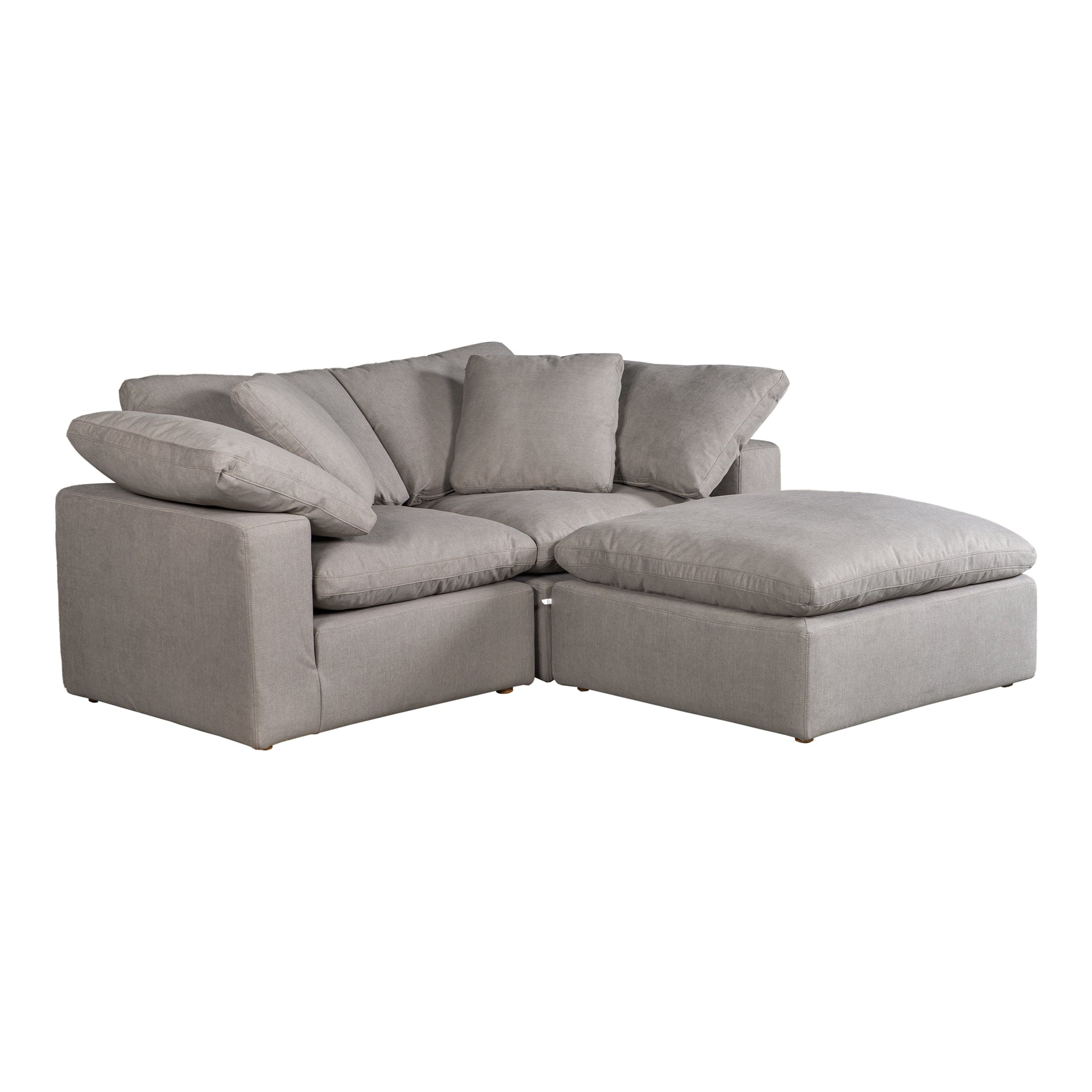 Jeremy Nook, Scandinavian Modular Sectional, Performance Technology Fabric Upholstery, 3 Seater, Grey