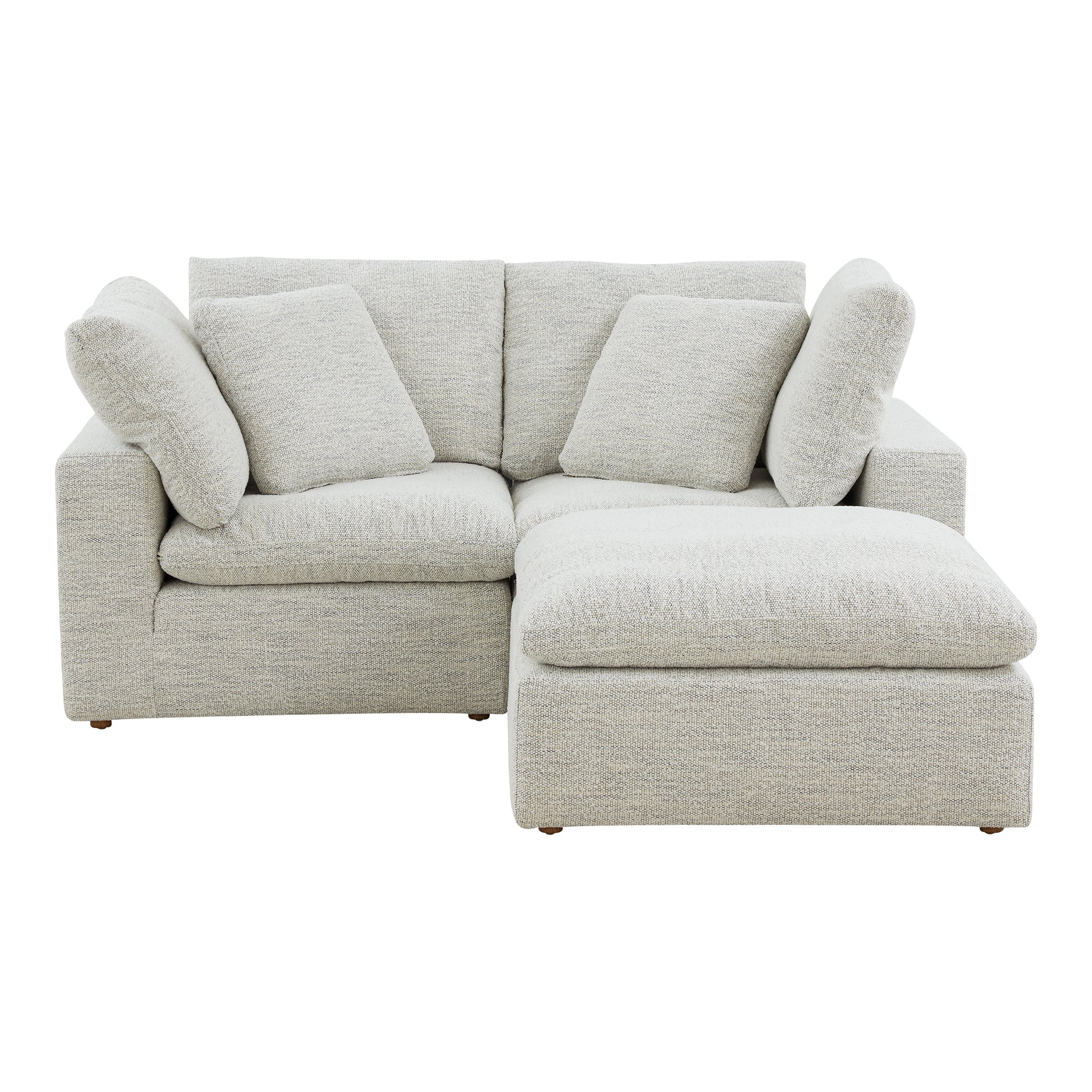 Jeremy Nook, Scandinavian Modular Sectional, Performance Technology Fabric Upholstery, 3 Seater, Coastside Sand