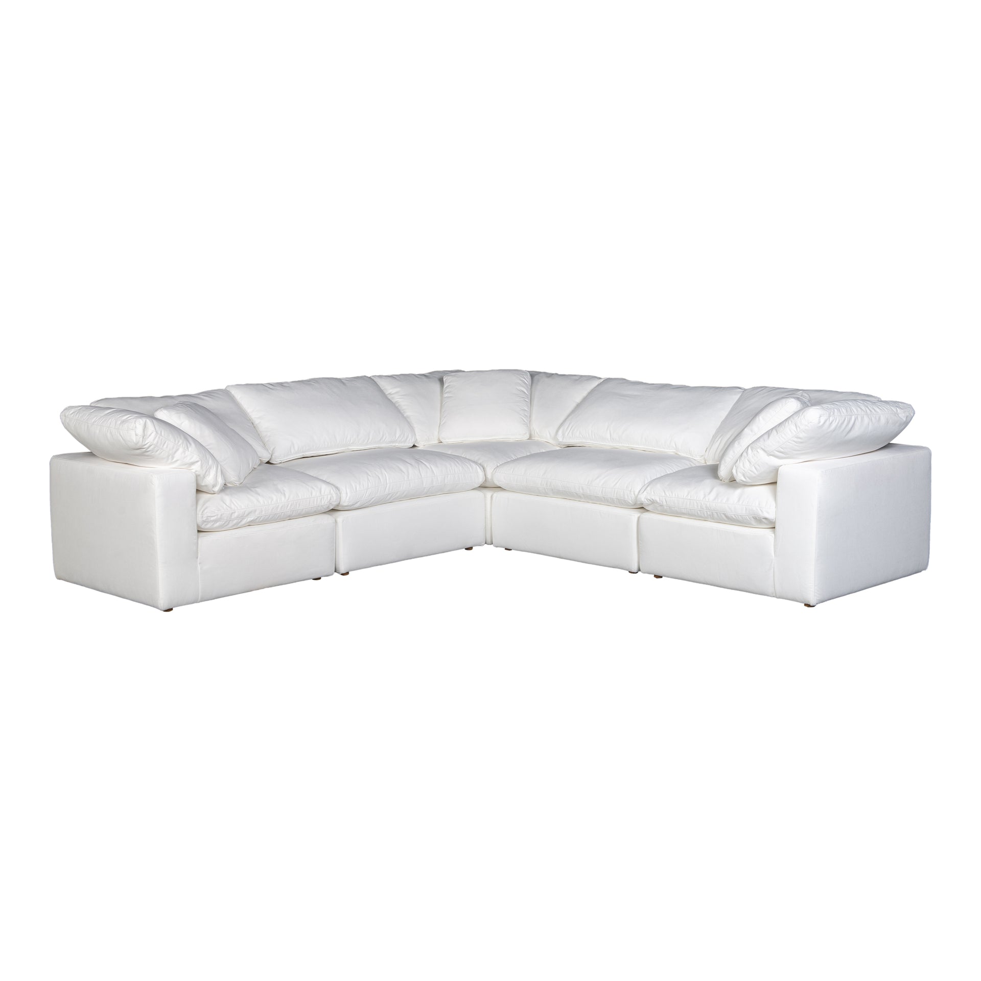 Jeremy Classic L, Scandinavian Modular Sectional, Performance Technology Fabric Upholstery, 5 Seater, White