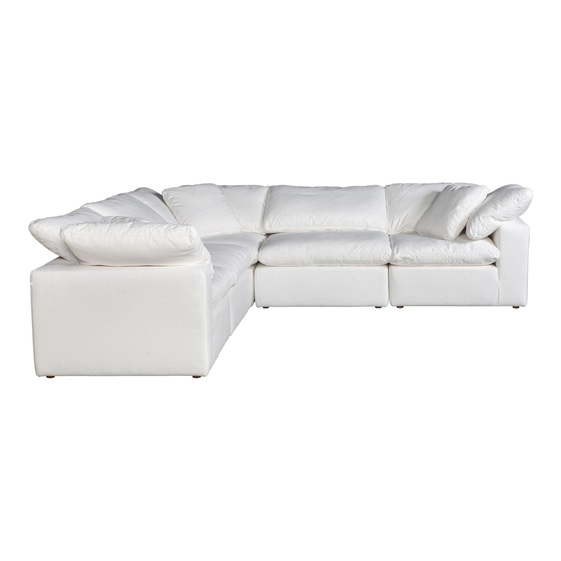 Jeremy Classic L, Scandinavian Modular Sectional, Performance Technology Fabric Upholstery, 5 Seater, White