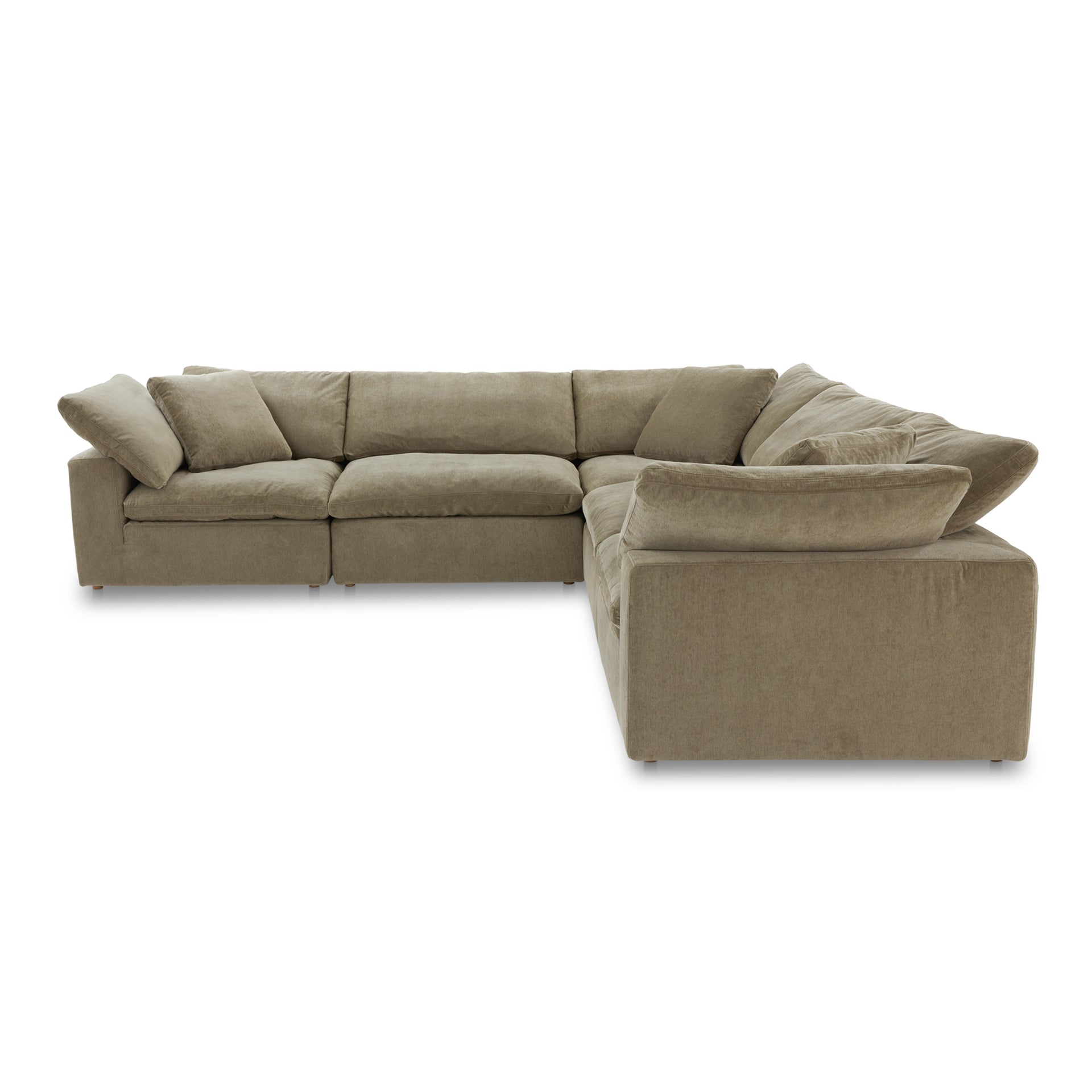 Jeremy Classic L, Scandinavian Modular Sectional, Performance Technology Fabric Upholstery, 5 Seater, Desert Sage