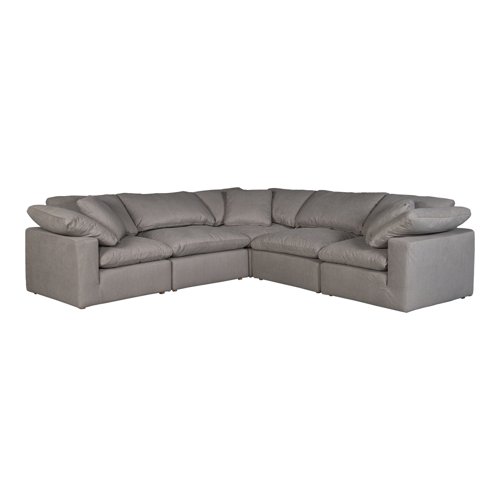 Jeremy Classic L, Scandinavian Modular Sectional, Performance Technology Fabric Upholstery, 5 Seater, Grey