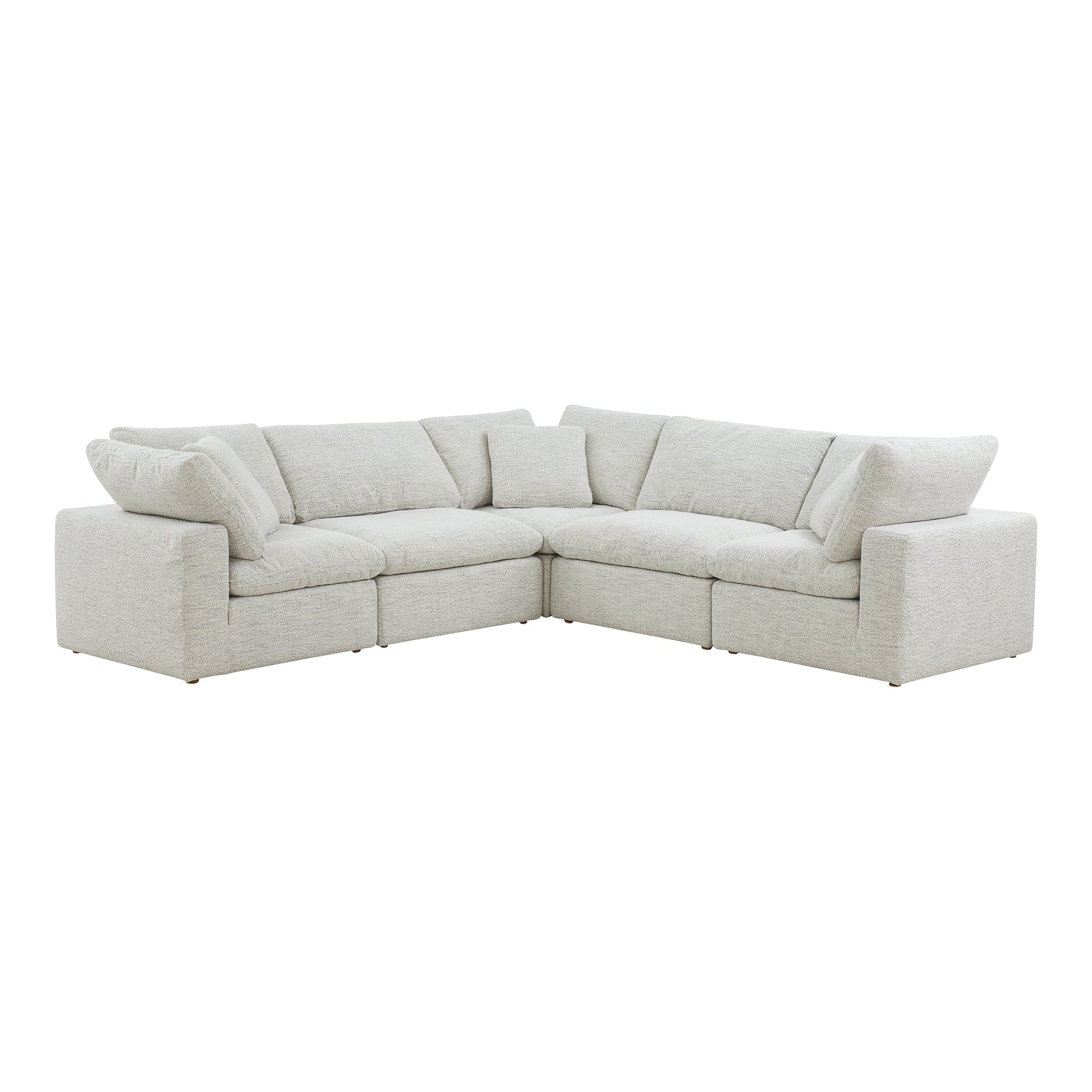 Jeremy Classic L, Scandinavian Modular Sectional, Performance Technology Fabric Upholstery, 5 Seater, Coastside Sand