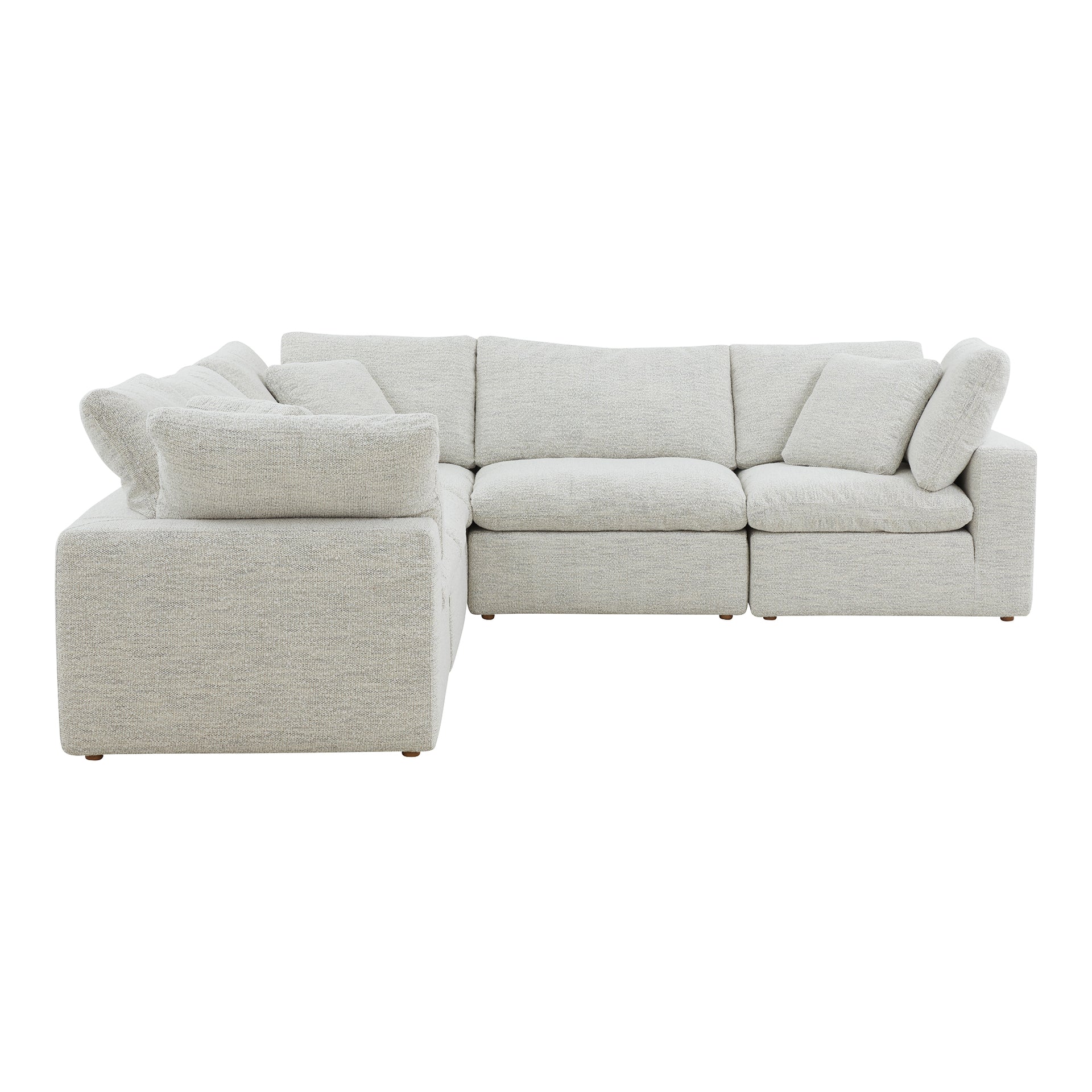 Jeremy Classic L, Scandinavian Modular Sectional, Performance Technology Fabric Upholstery, 5 Seater, Coastside Sand