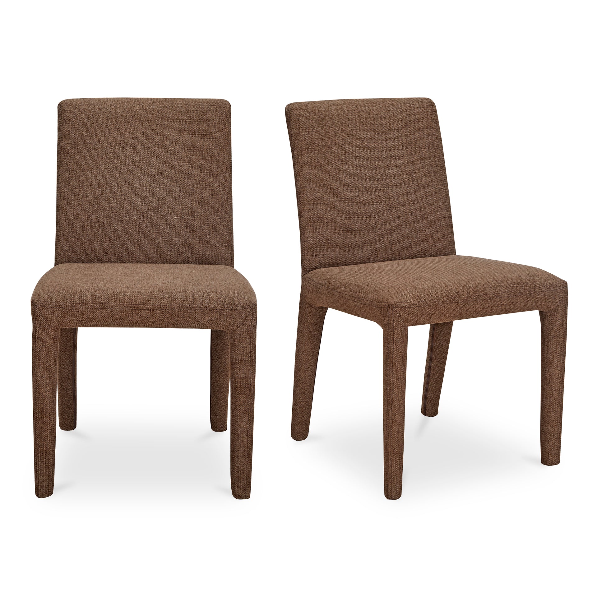 Mirabel Dining Chair, Performance Fabric Upholstery, Iron Frame, Brown - Set of 2