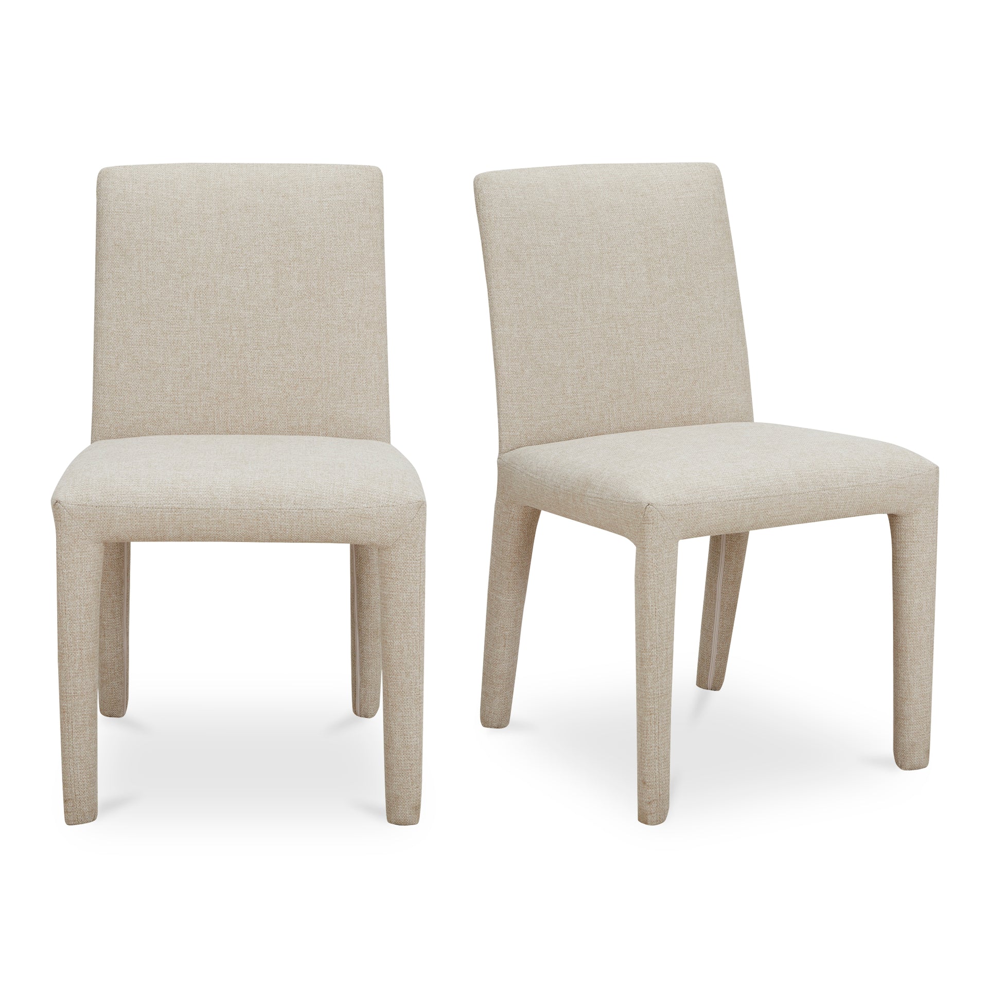 Mirabel Dining Chair, Performance Fabric Upholstery, Iron Frame, Beige - Set of 2