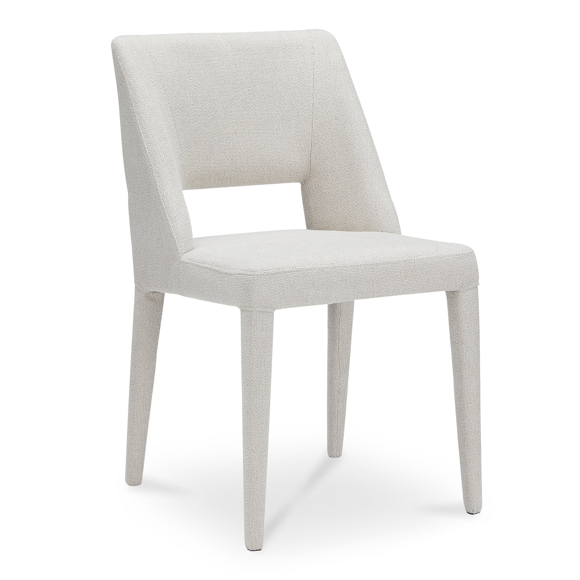 Varekian Dining Chair, Fully Upholstered, Metal Frame, Rounded Carved Back, Beige - Set of 2