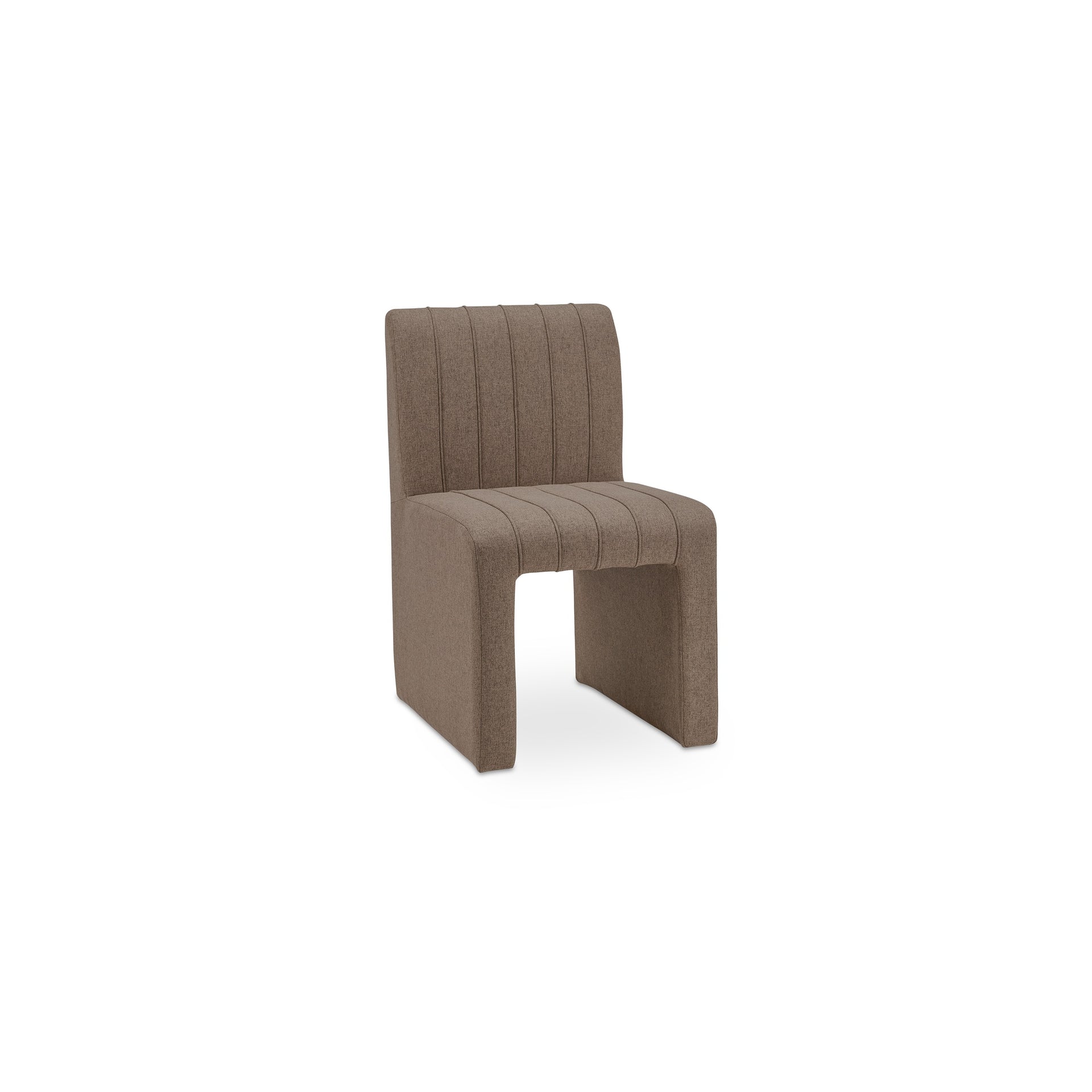 Corvin Dining Chair, Upholstered Polyester with Iron Frame, Light Brown