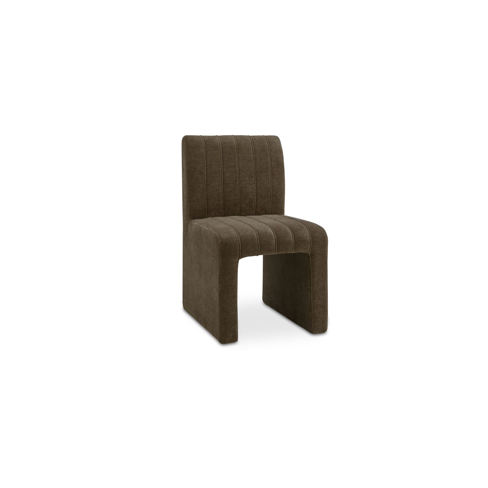 Corvin Dining Chair, Iron Frame, 100% Polyester Upholstery, Channeled Back, Stain and Water Resistant, Cedar Green