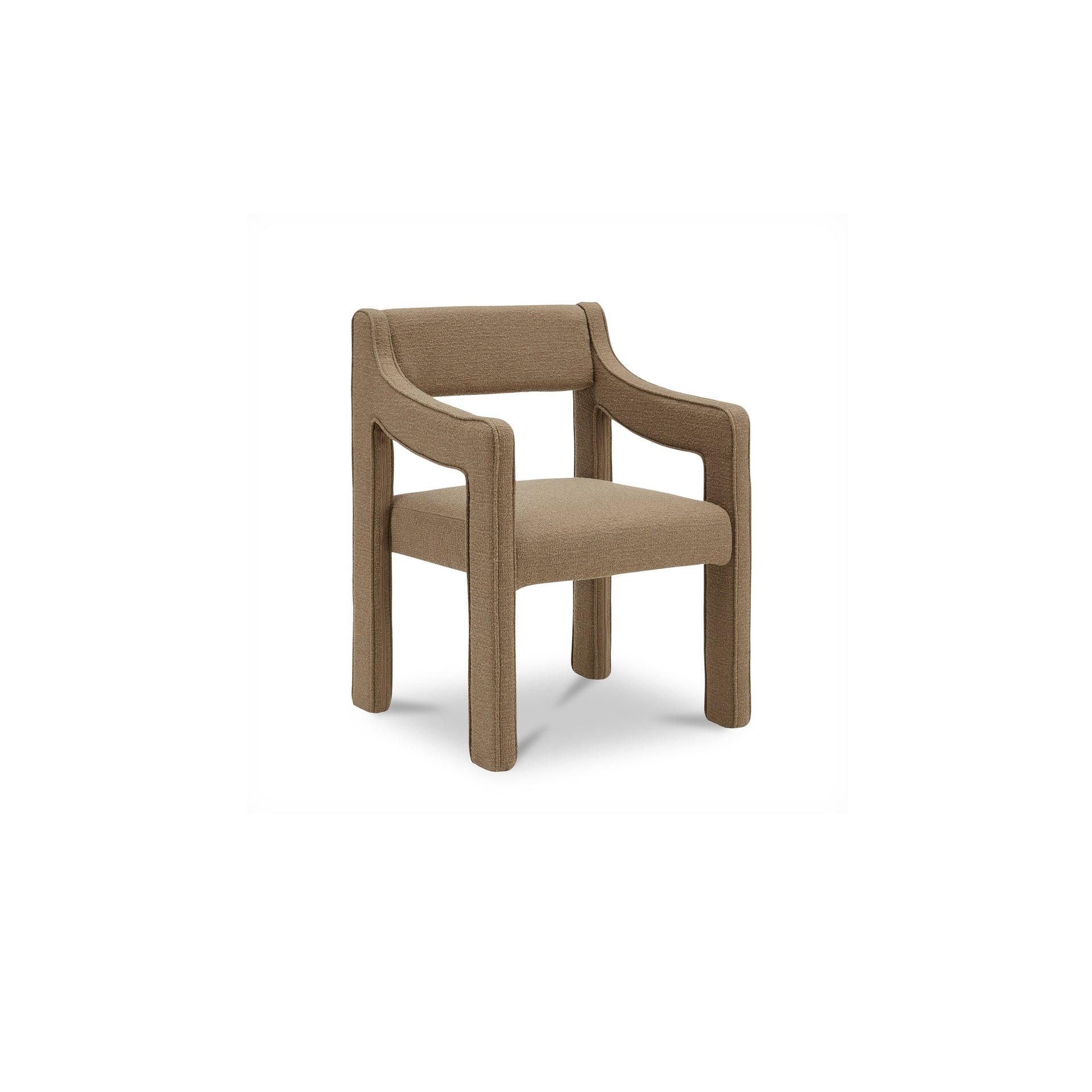 Merel Dining Chair, Upholstered Polyester with Iron Frame, Ochre