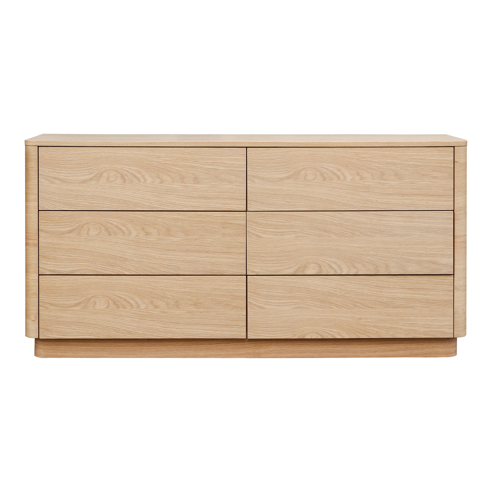 Odette - Walnut and Oak Veneer Finish Dresser, Brown