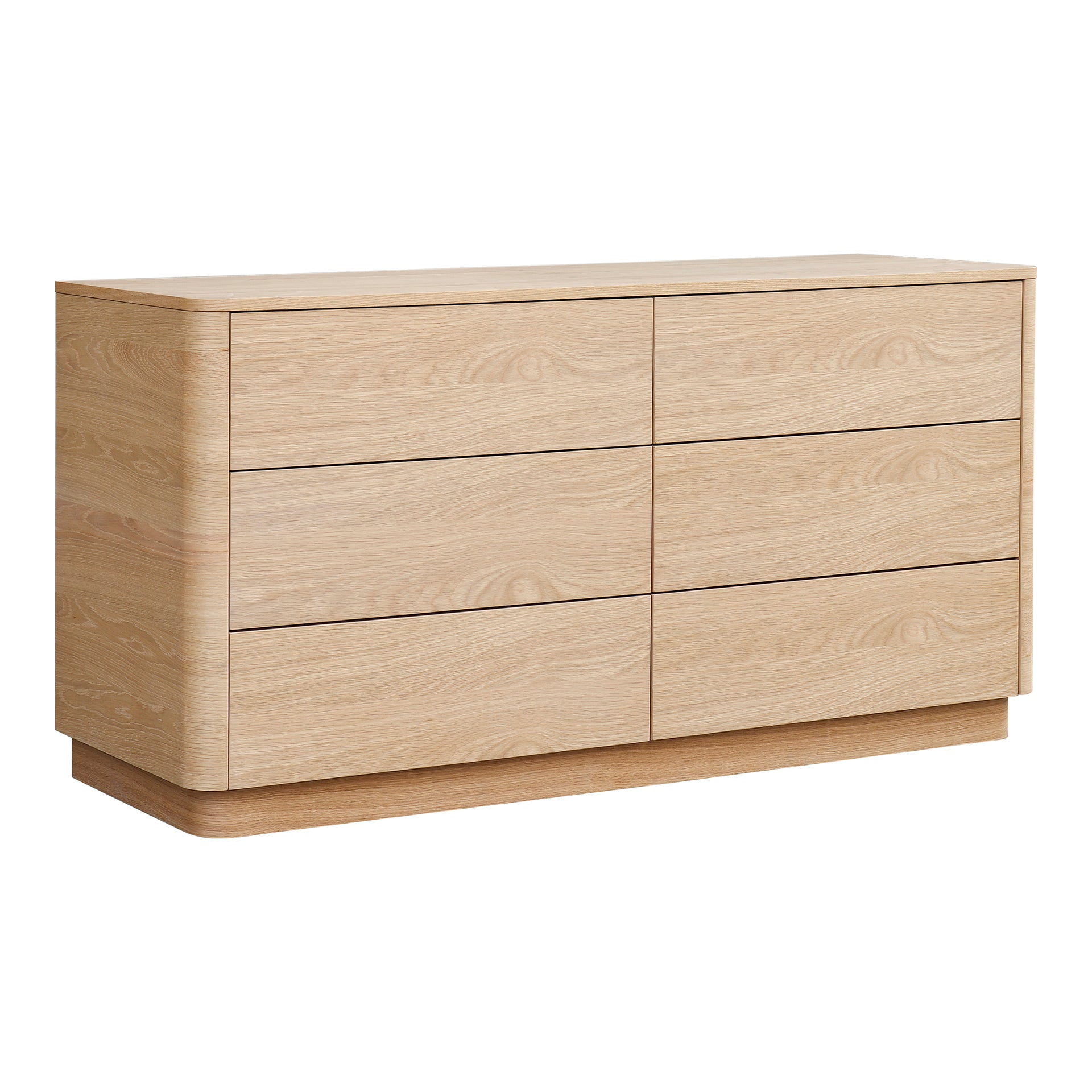 Odette - Walnut and Oak Veneer Finish Dresser, Brown