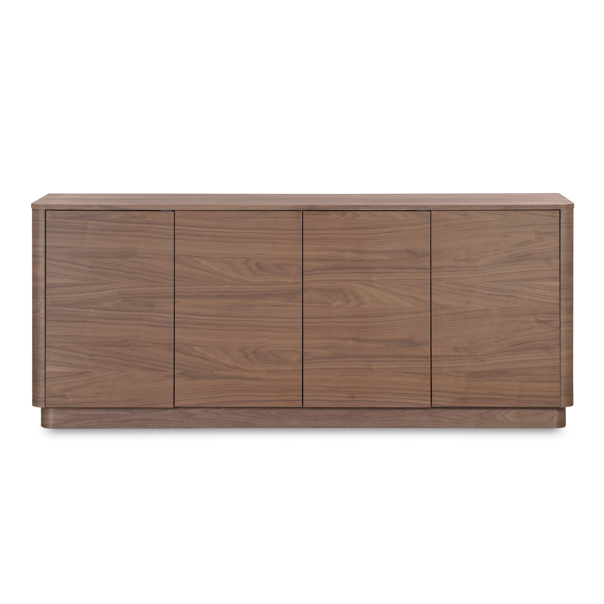Odette Sideboard, Rectangular Walnut Veneer with Rubber Wood Base, Scandinavian Design, 3 Doors, 2 Drawers, Brown